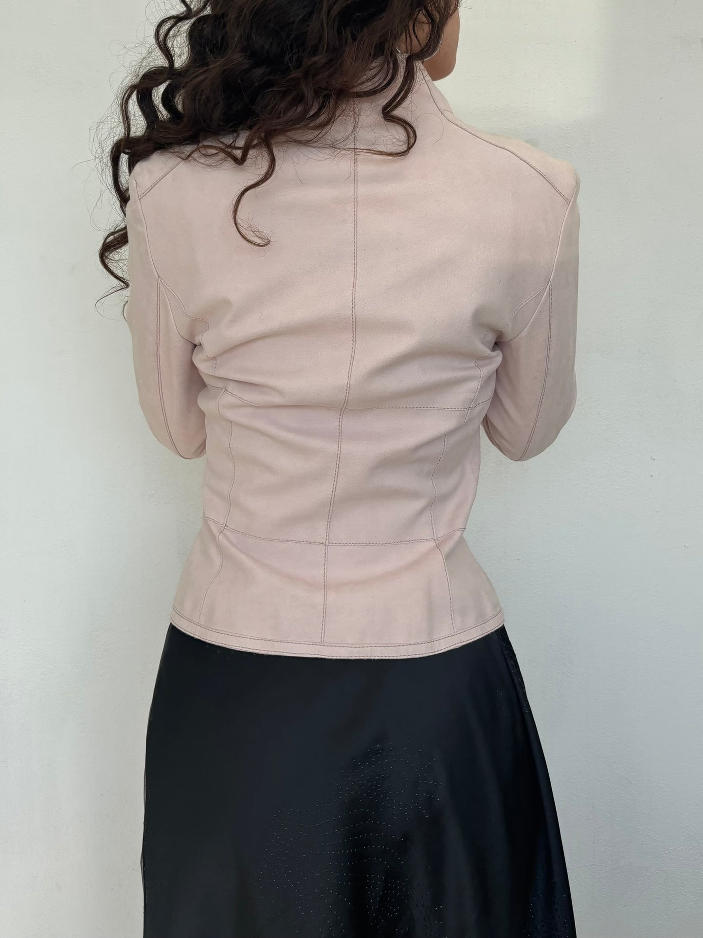 Karen Millen pink suede jacket