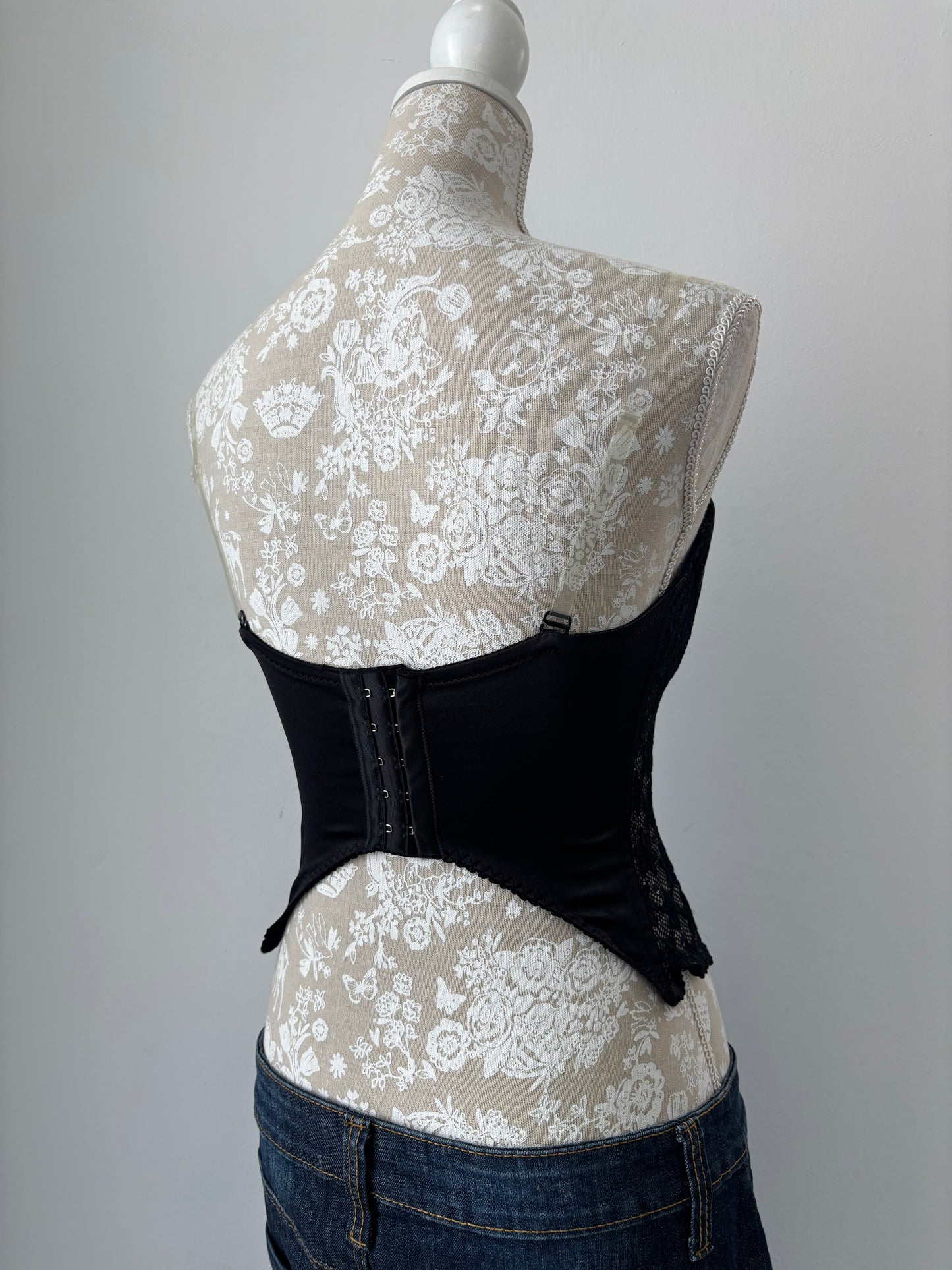 Black lace corset top