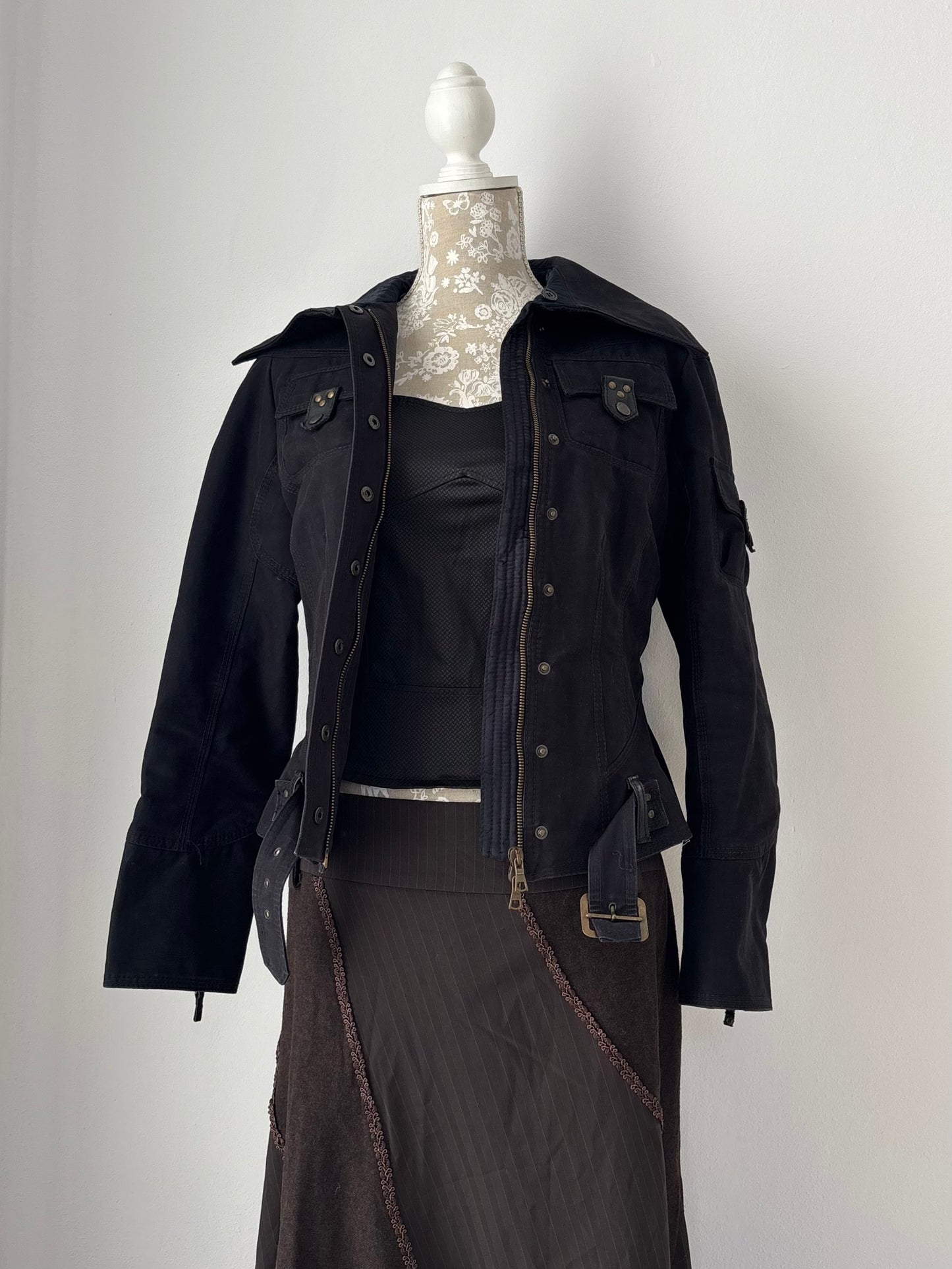 Massimo Rebecchi black jacket with buckle detail