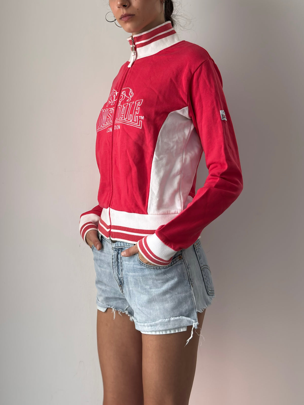 Lonsdale pink zip up