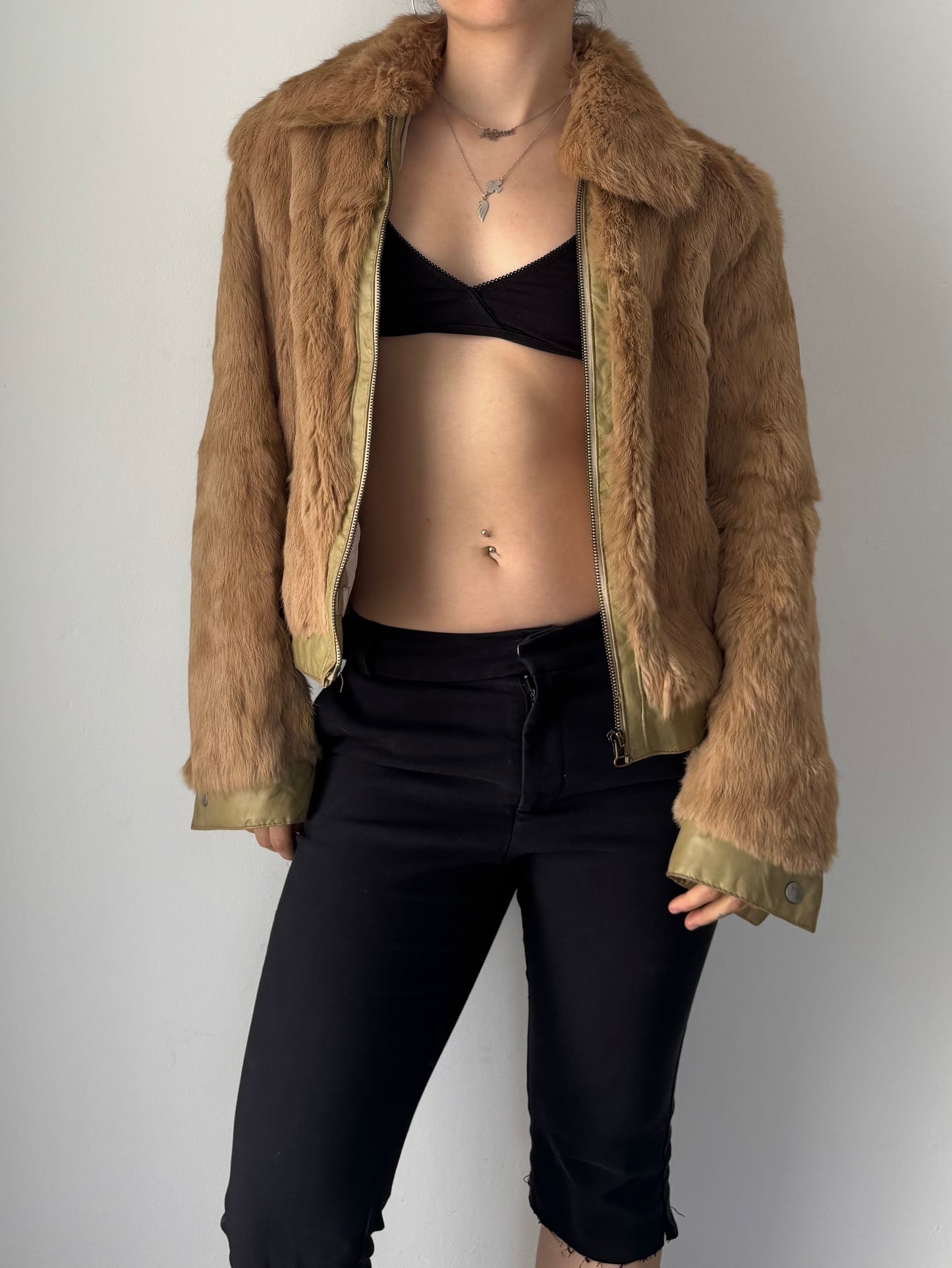 Real Fur zip up jacket
