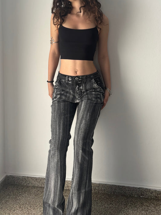 Grey bell bottom jeans