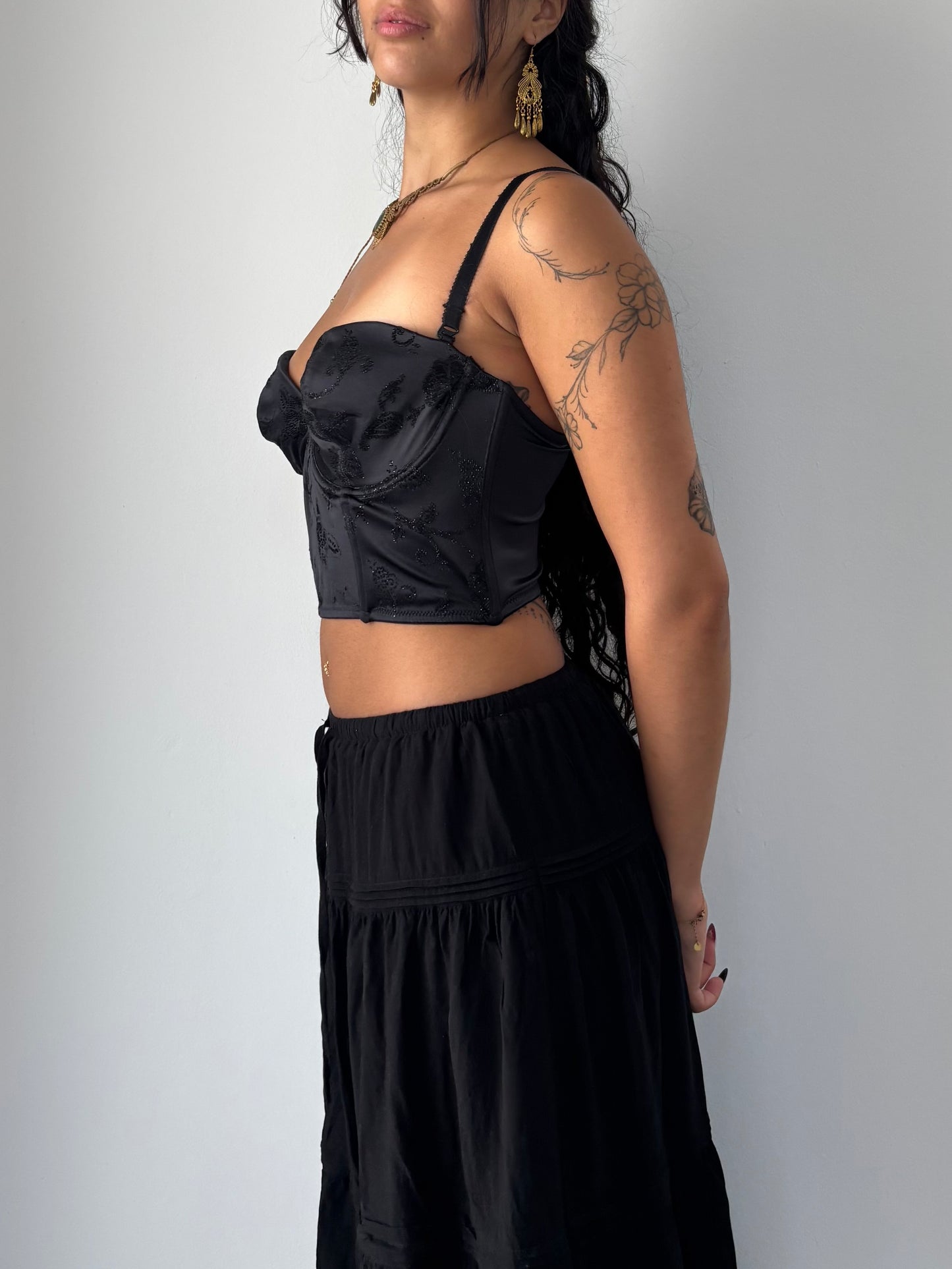 Black corset style top