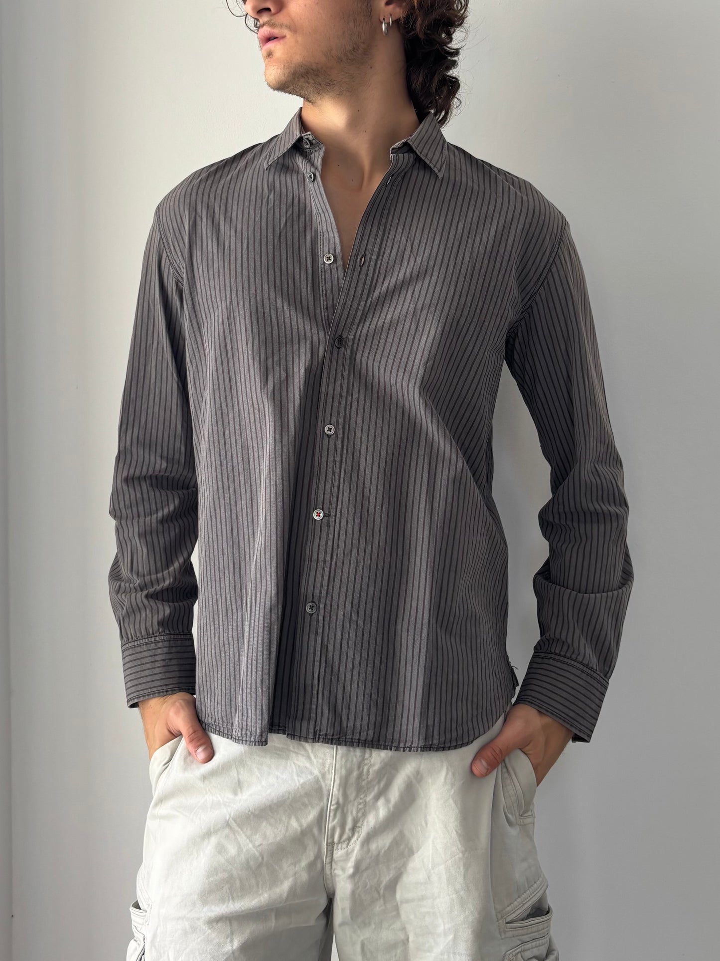 Levi’s striped grey long sleeve shirt