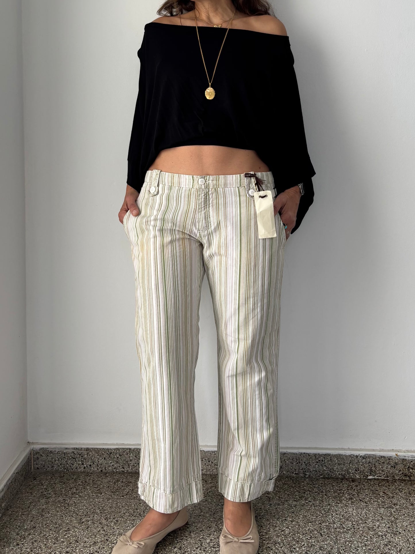 Dead Stock white striped pants