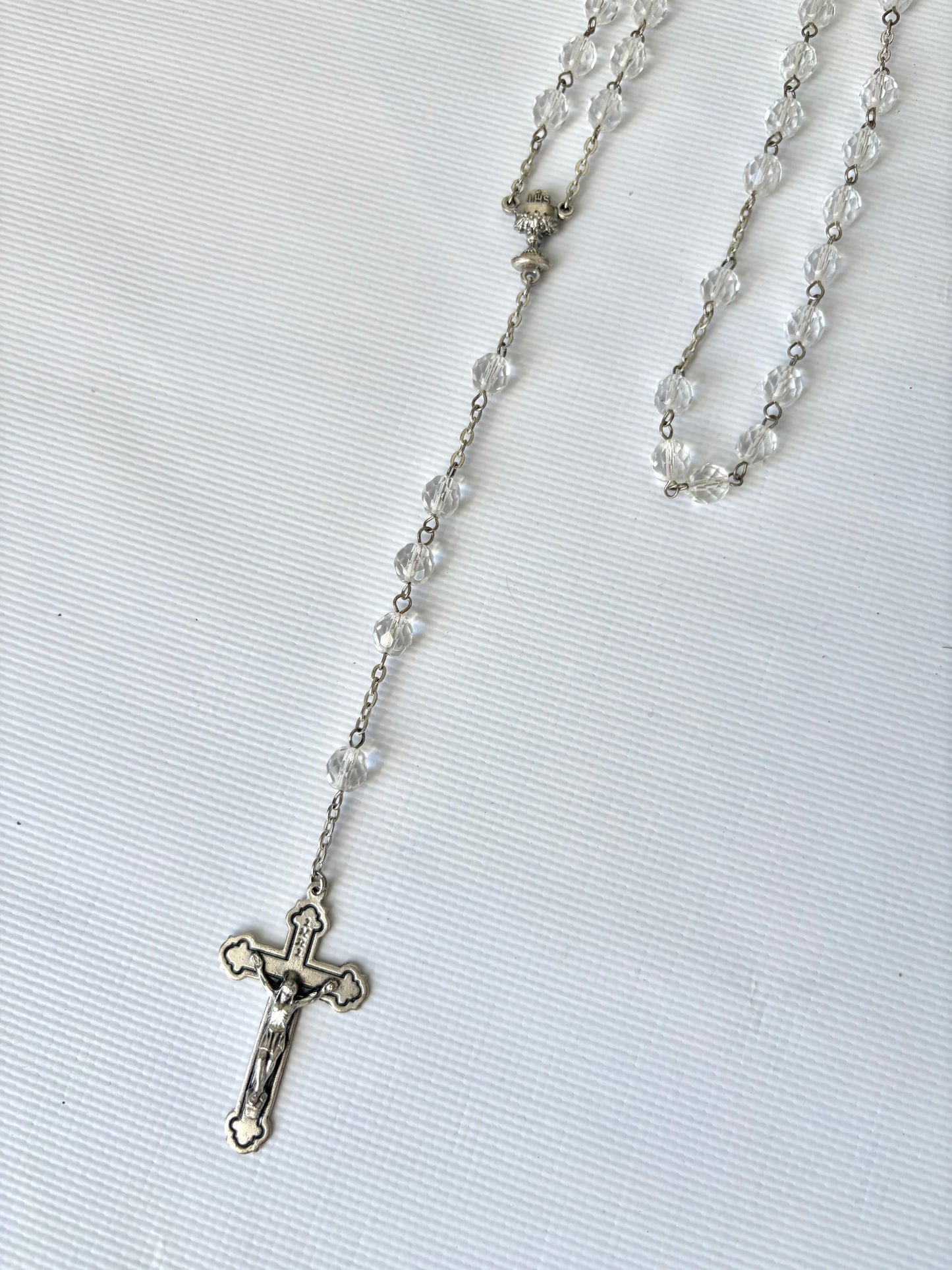 Italian Rosary with clear beads
