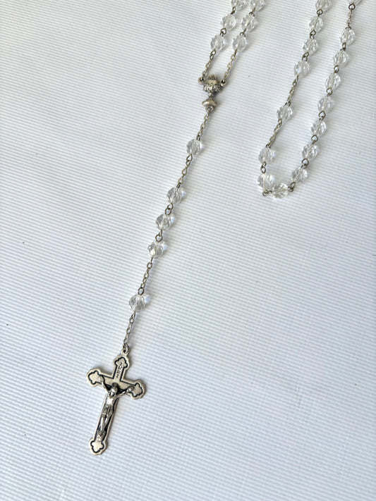 Italian Rosary with clear beads