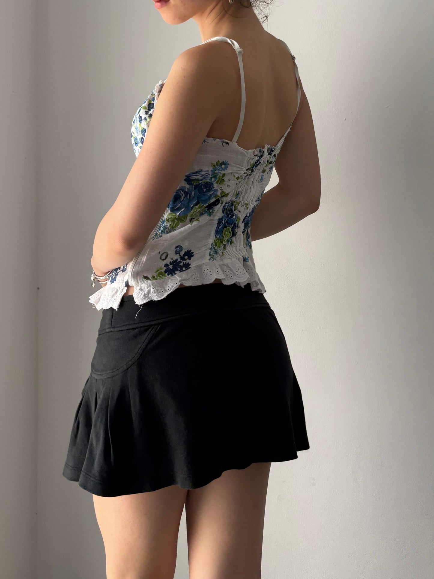 Linen floral tank top