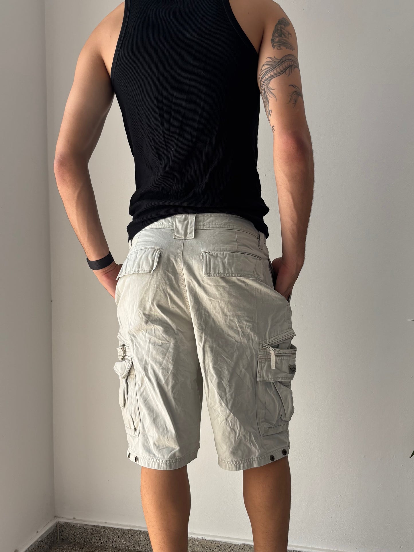 Grey cargo shorts