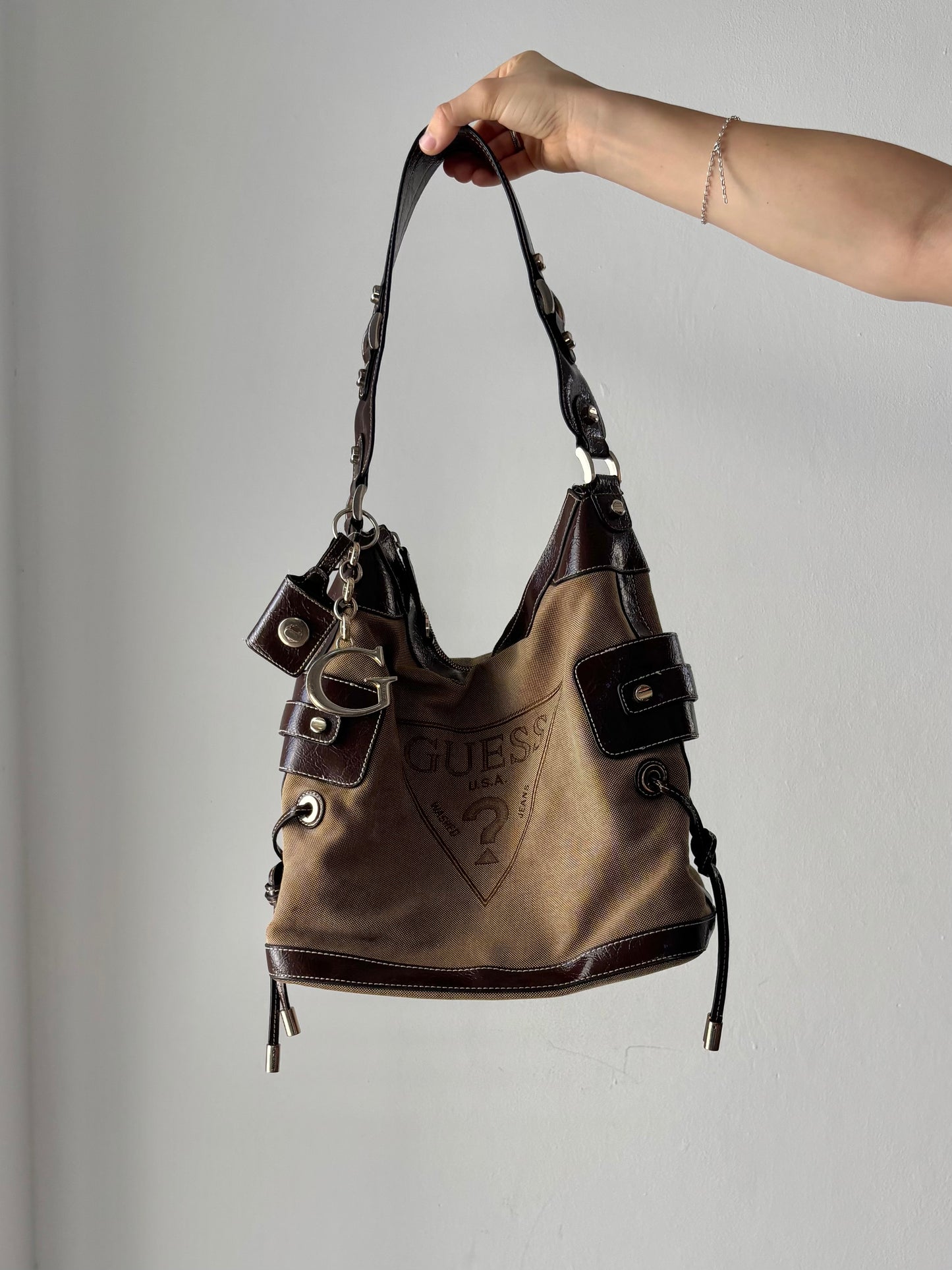 Vintage Guess monogram canvas bag