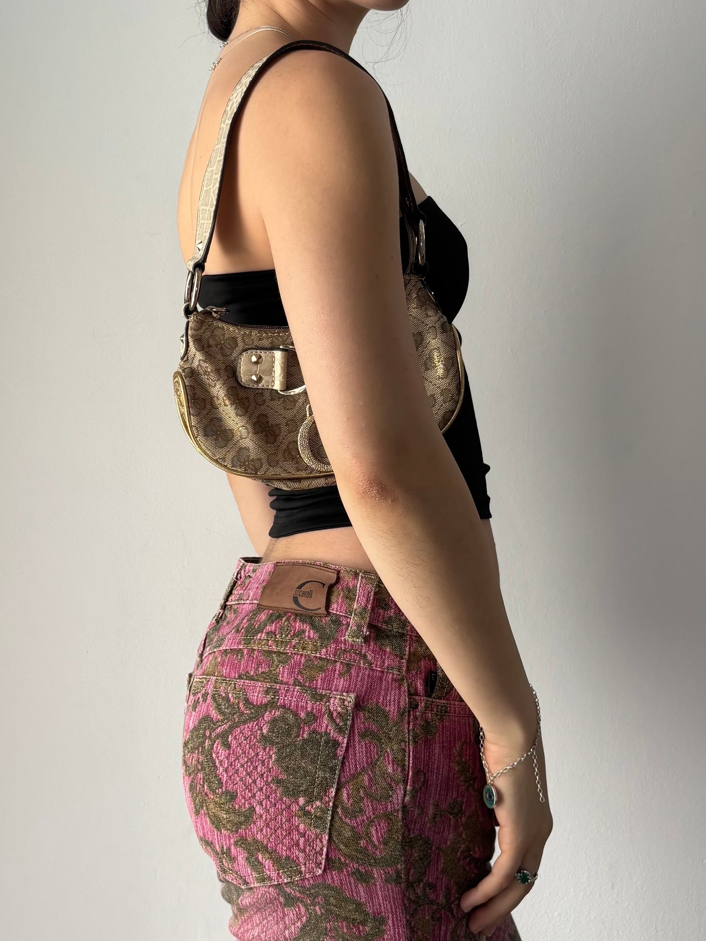 Mini beige & gold Guess bag