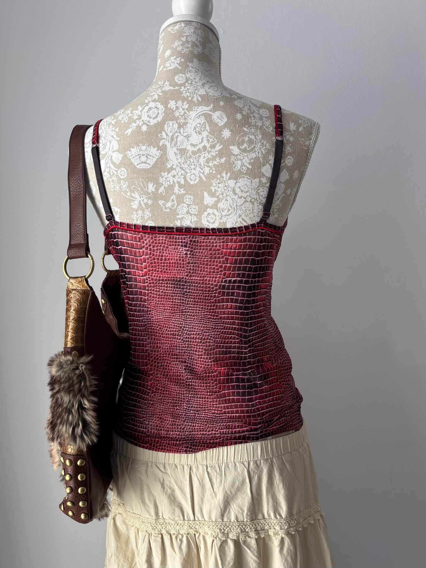 Yamamay see through burgundy cami top