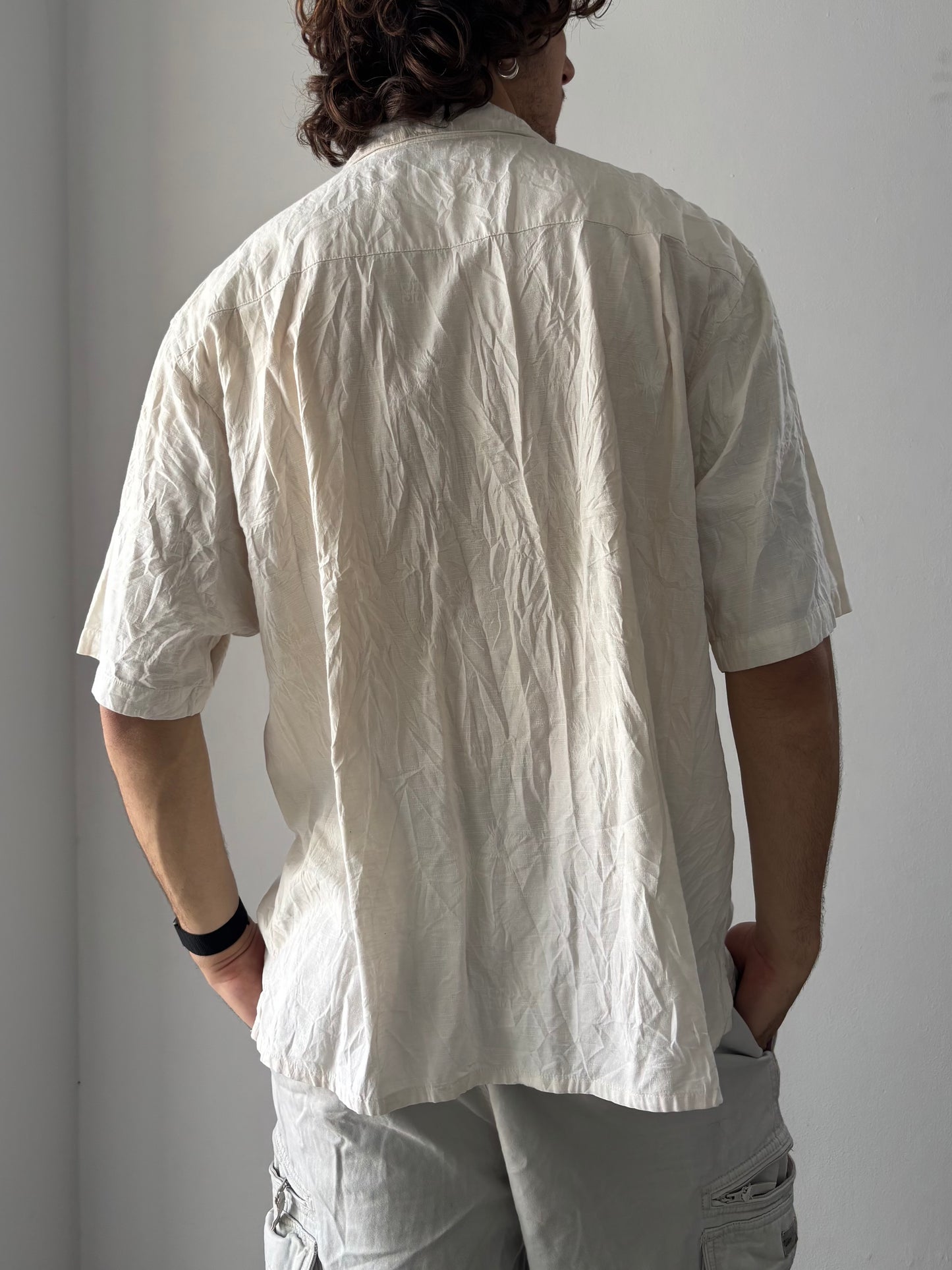 Cream button up shirt