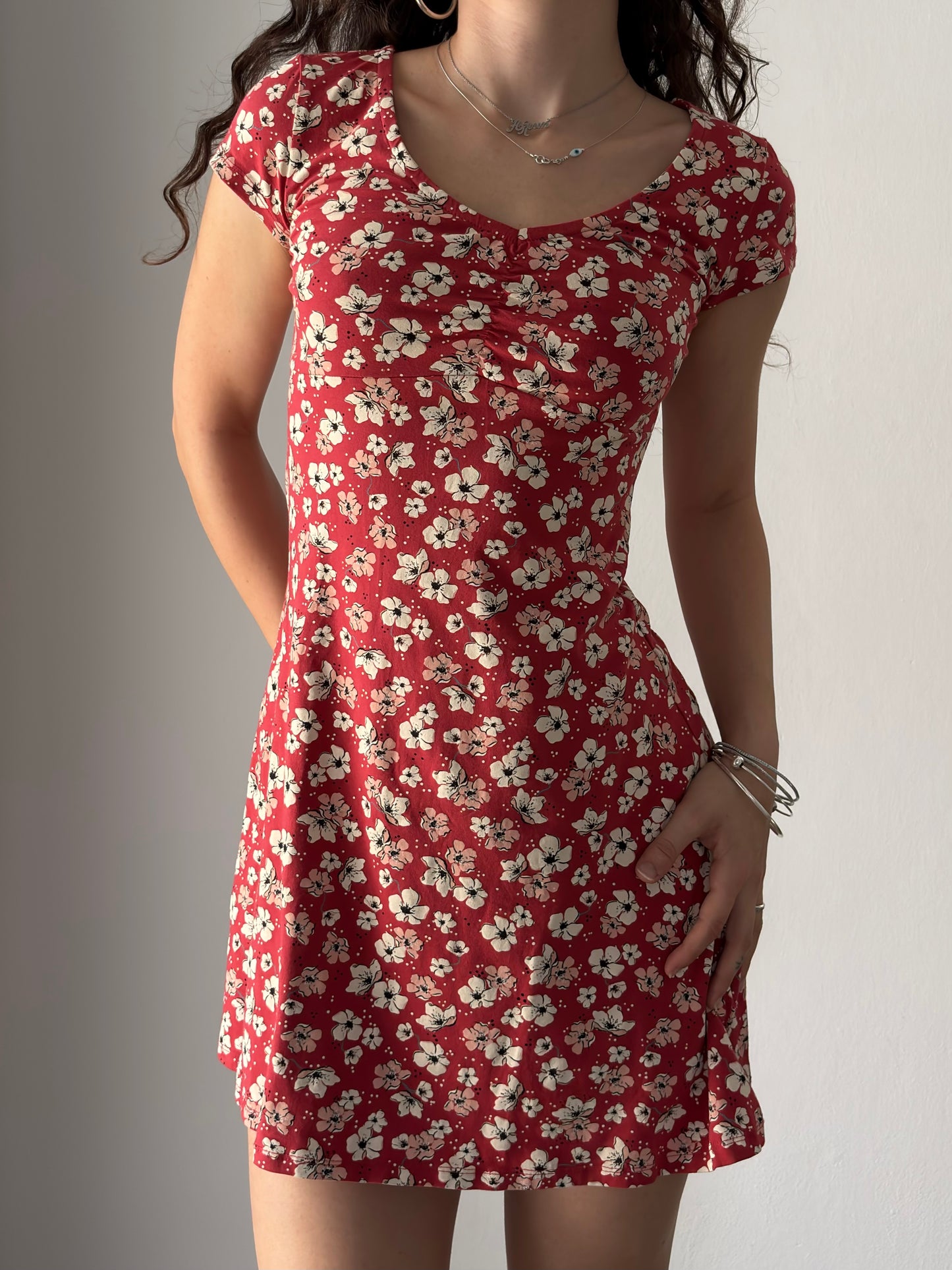 Floral print mini dress