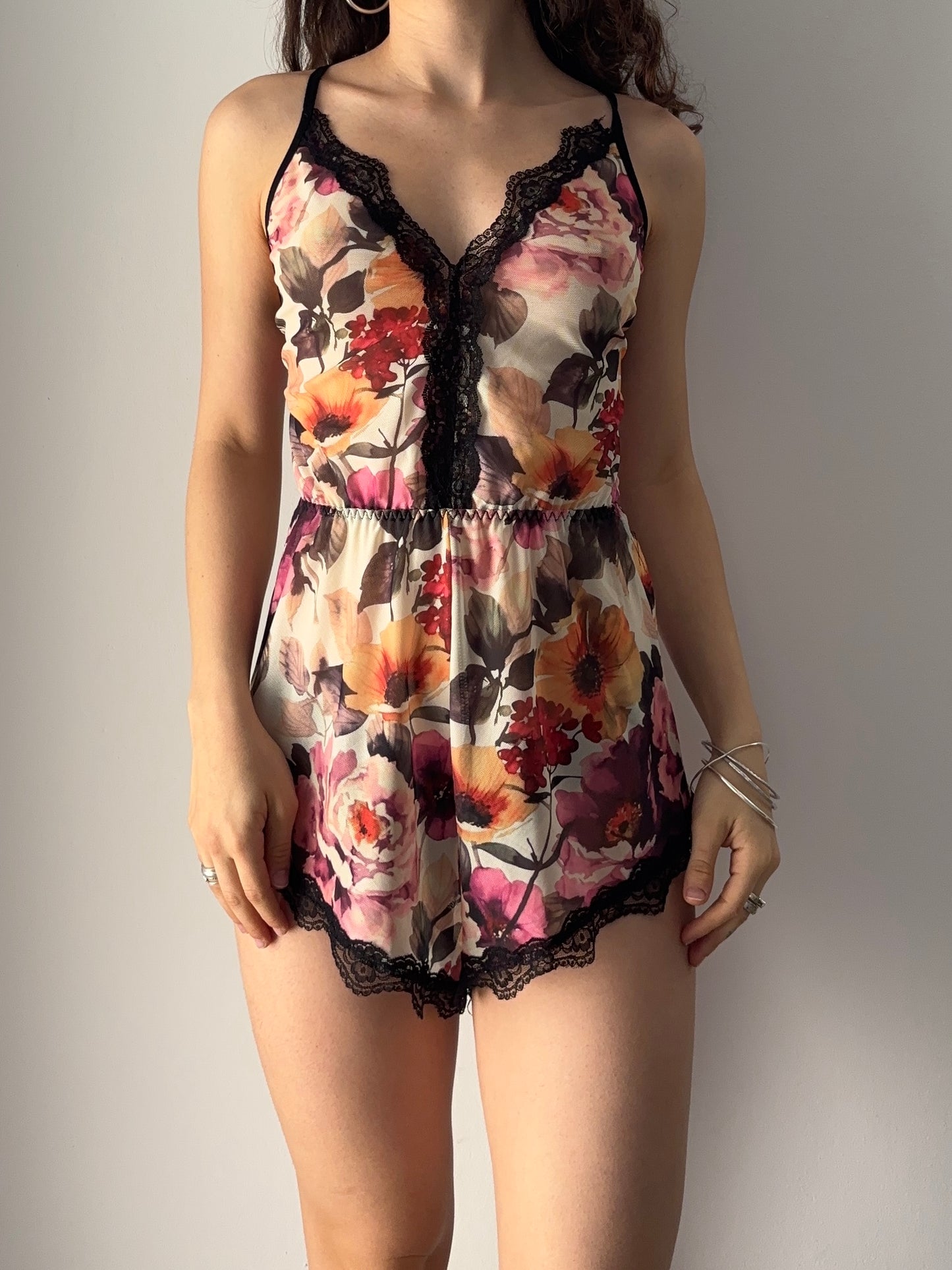 Floral nighty with lace