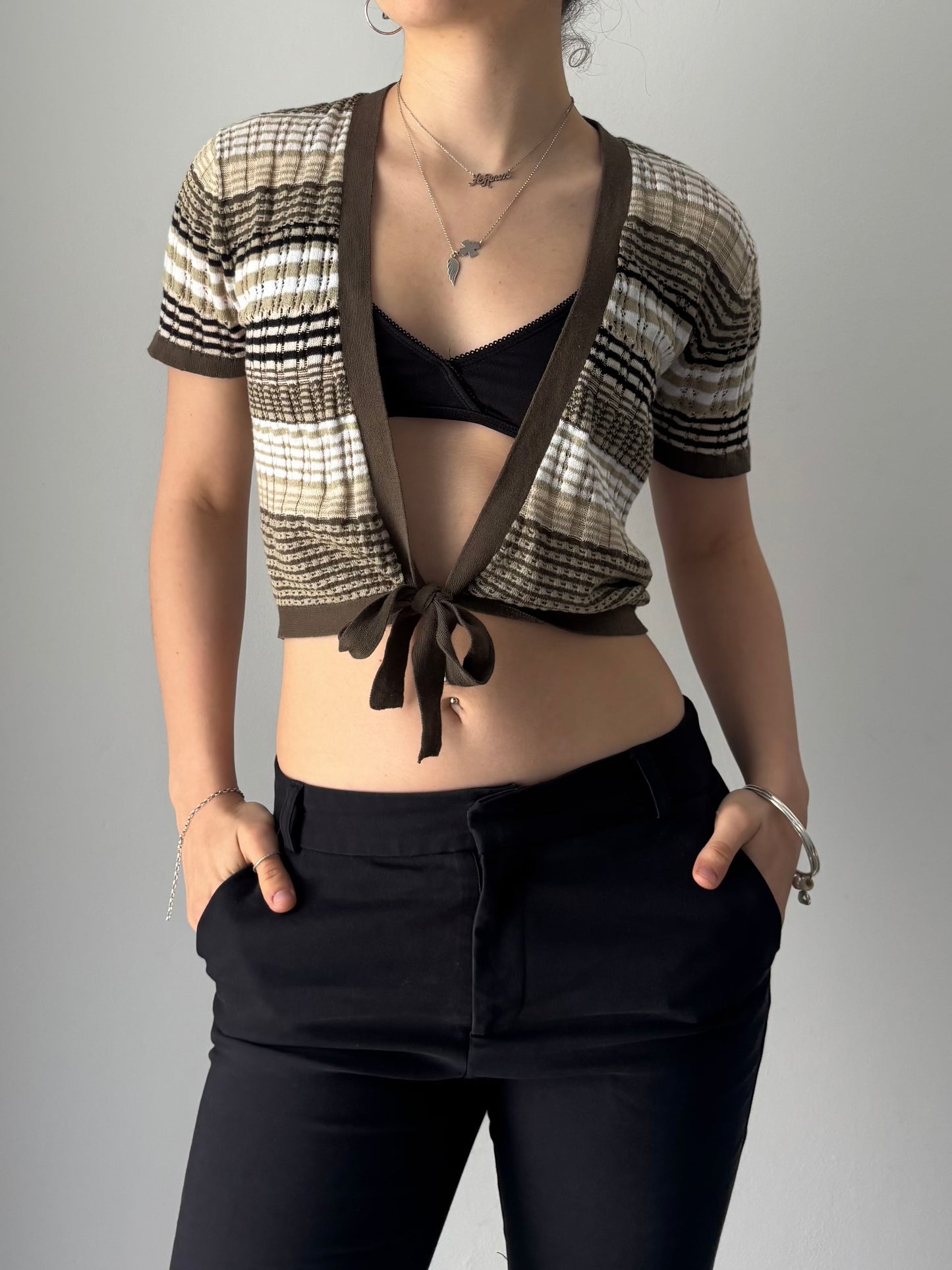 Knit striped cardigan