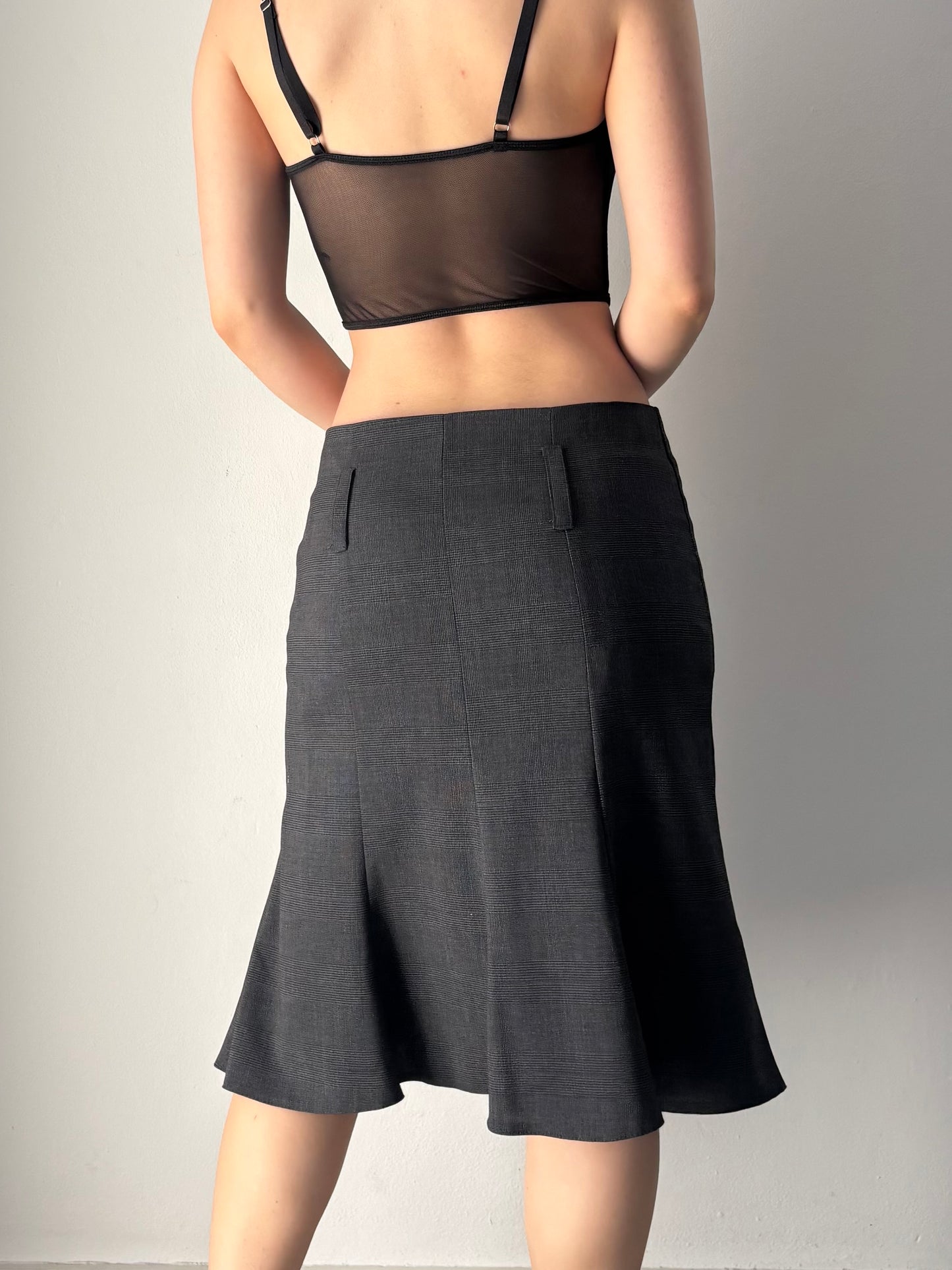 Grey flowy midi skirt