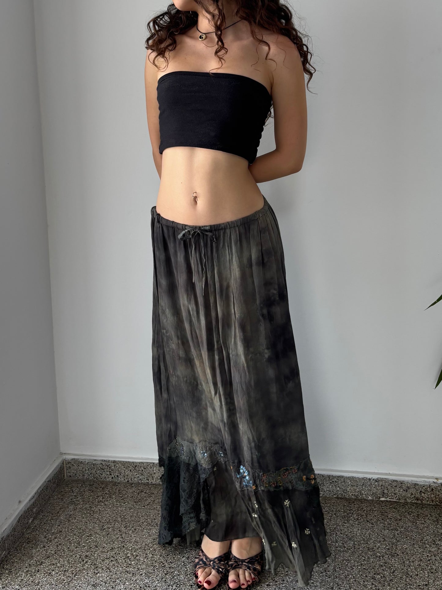 Olive green maxi fairy skirt