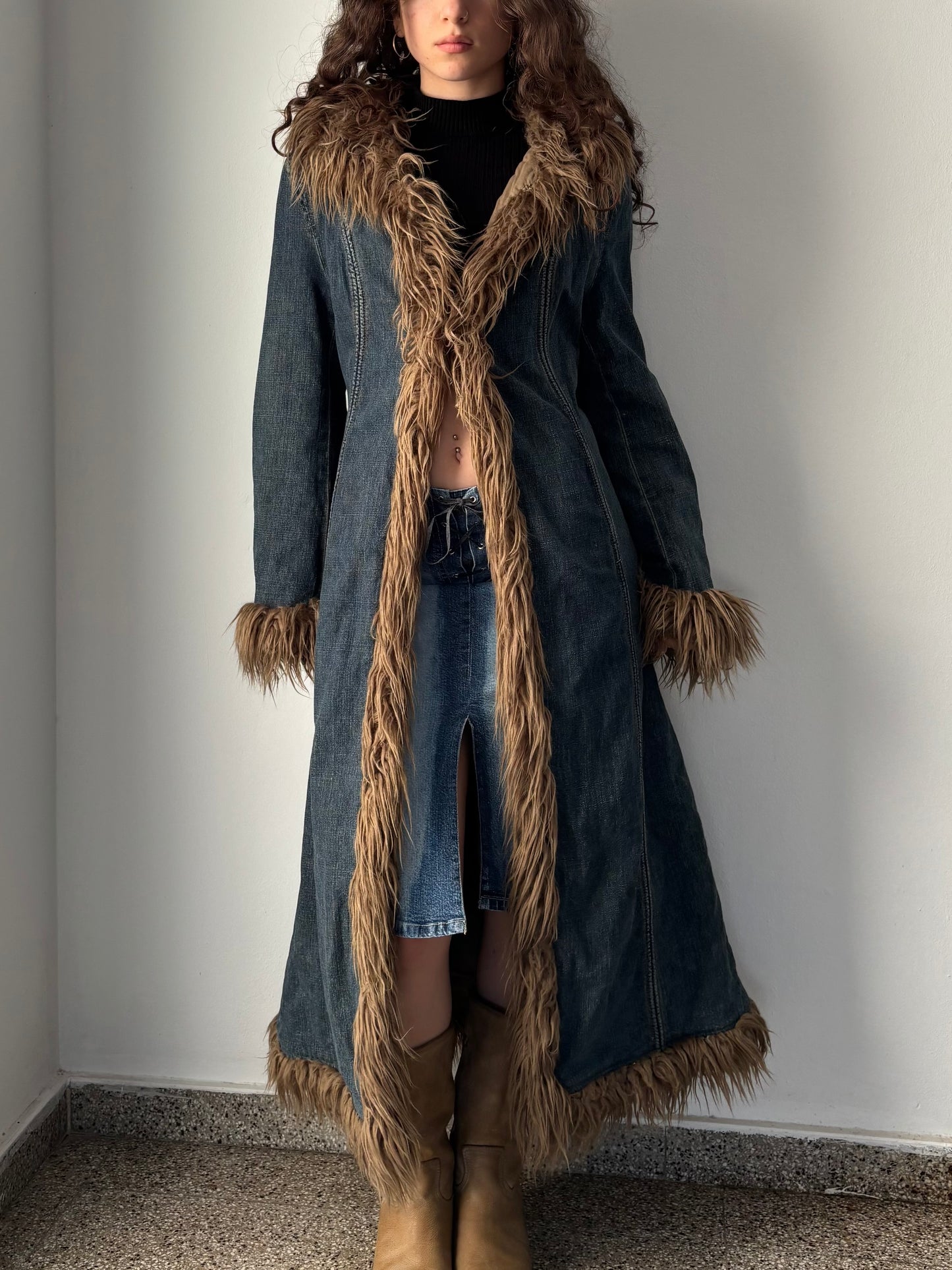 Dorothy Perkins denim afghan coat