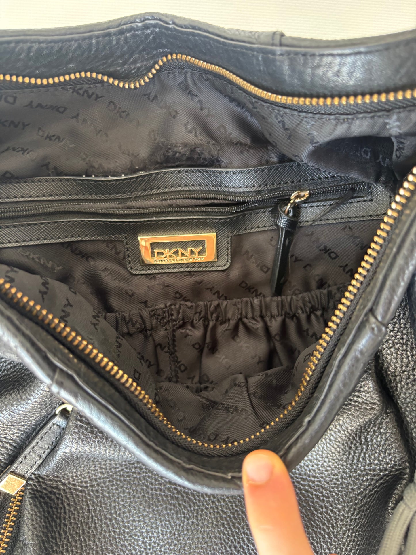 DKNY black leather bag