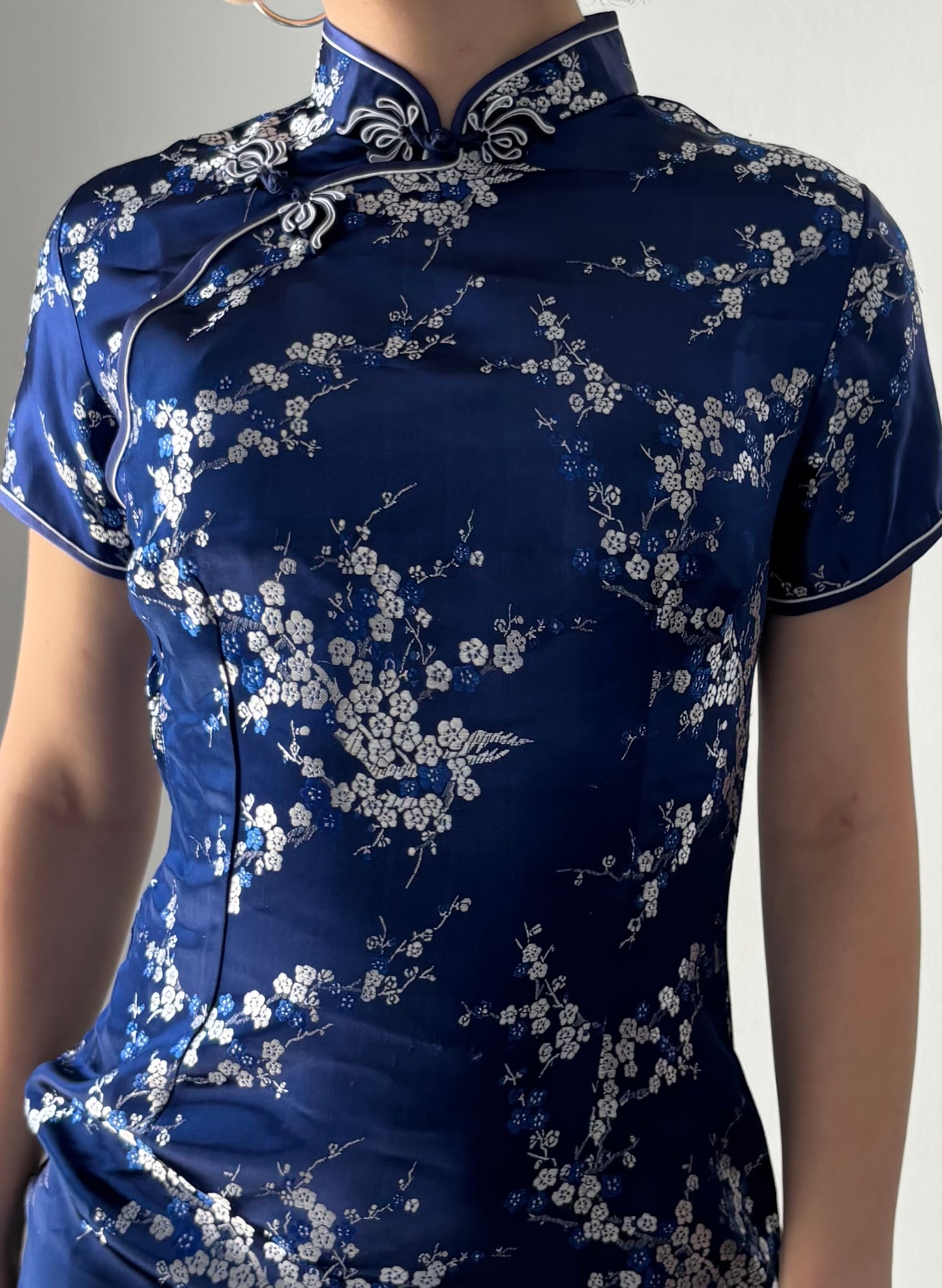Blue Chinese floral dress