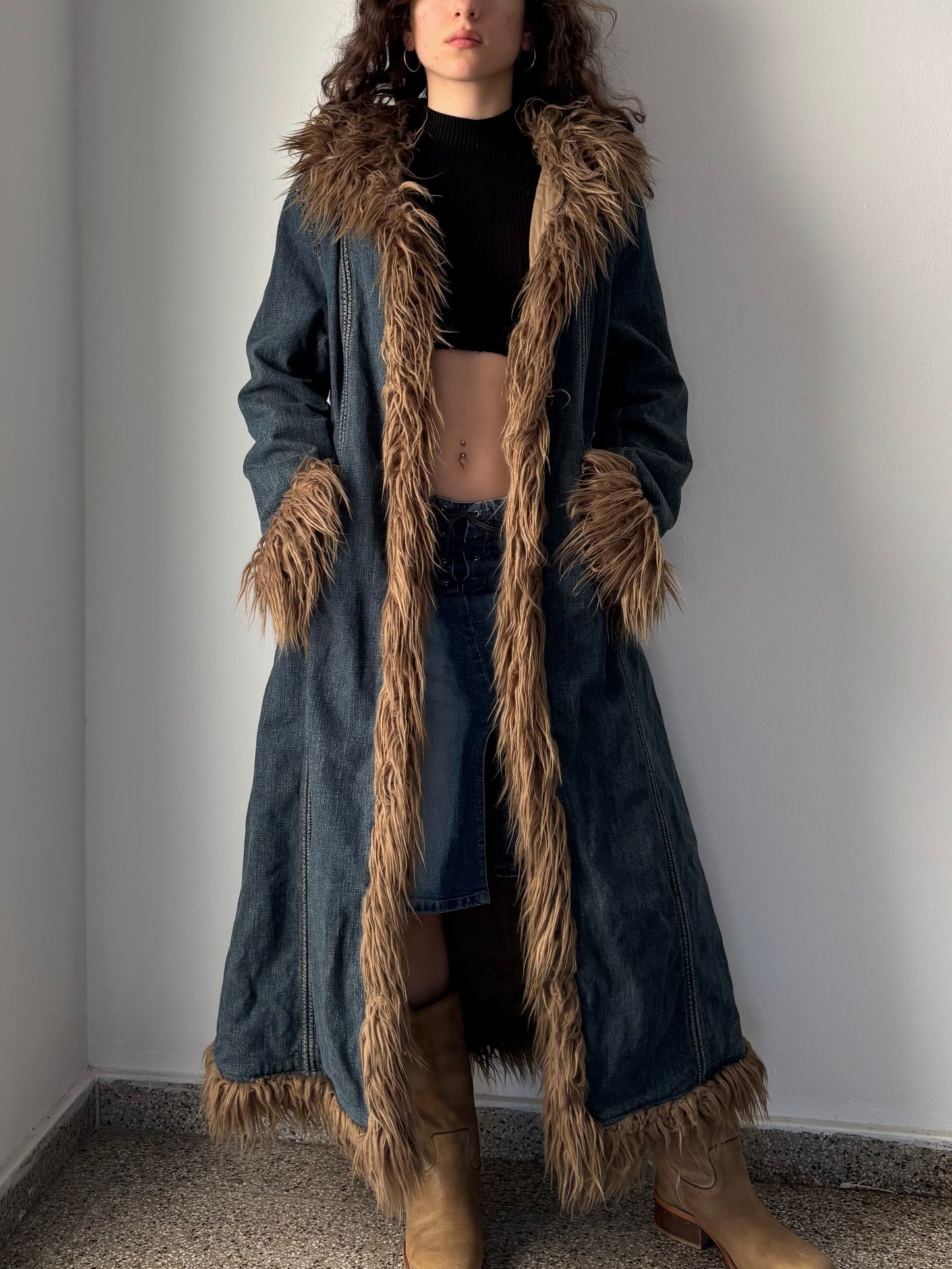 Dorothy Perkins denim afghan coat