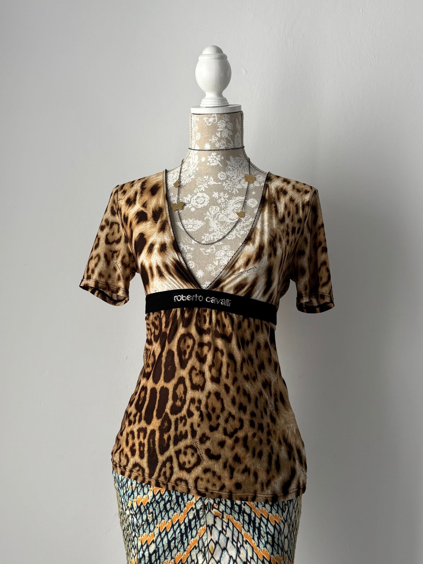 Roberto Cavalli animal print top