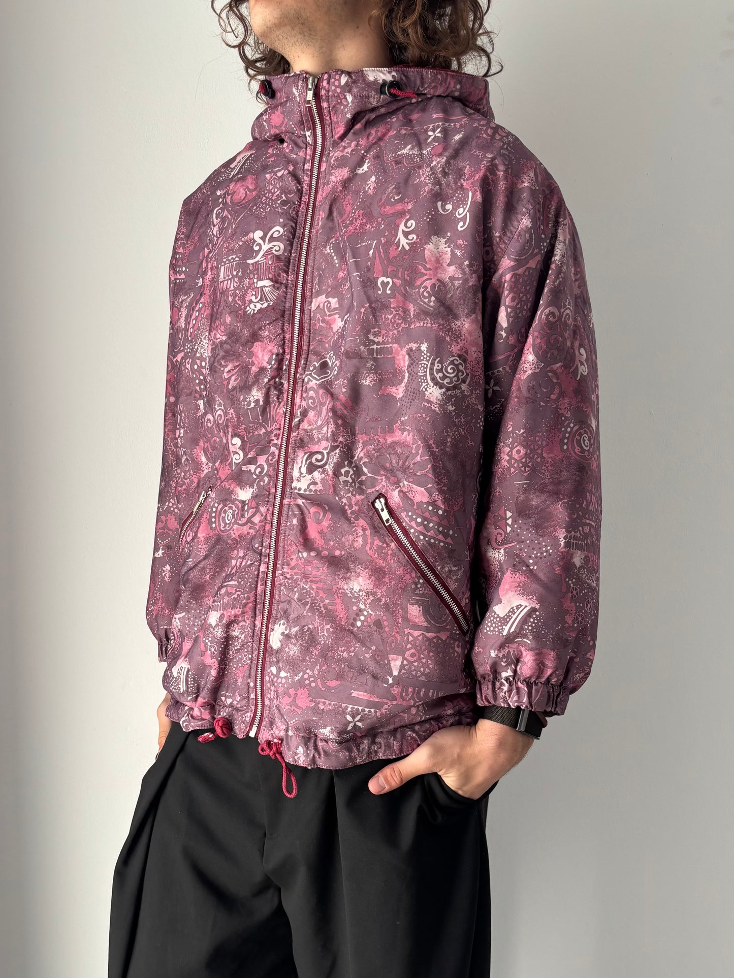 Vintage purple puffer & fleece jacket