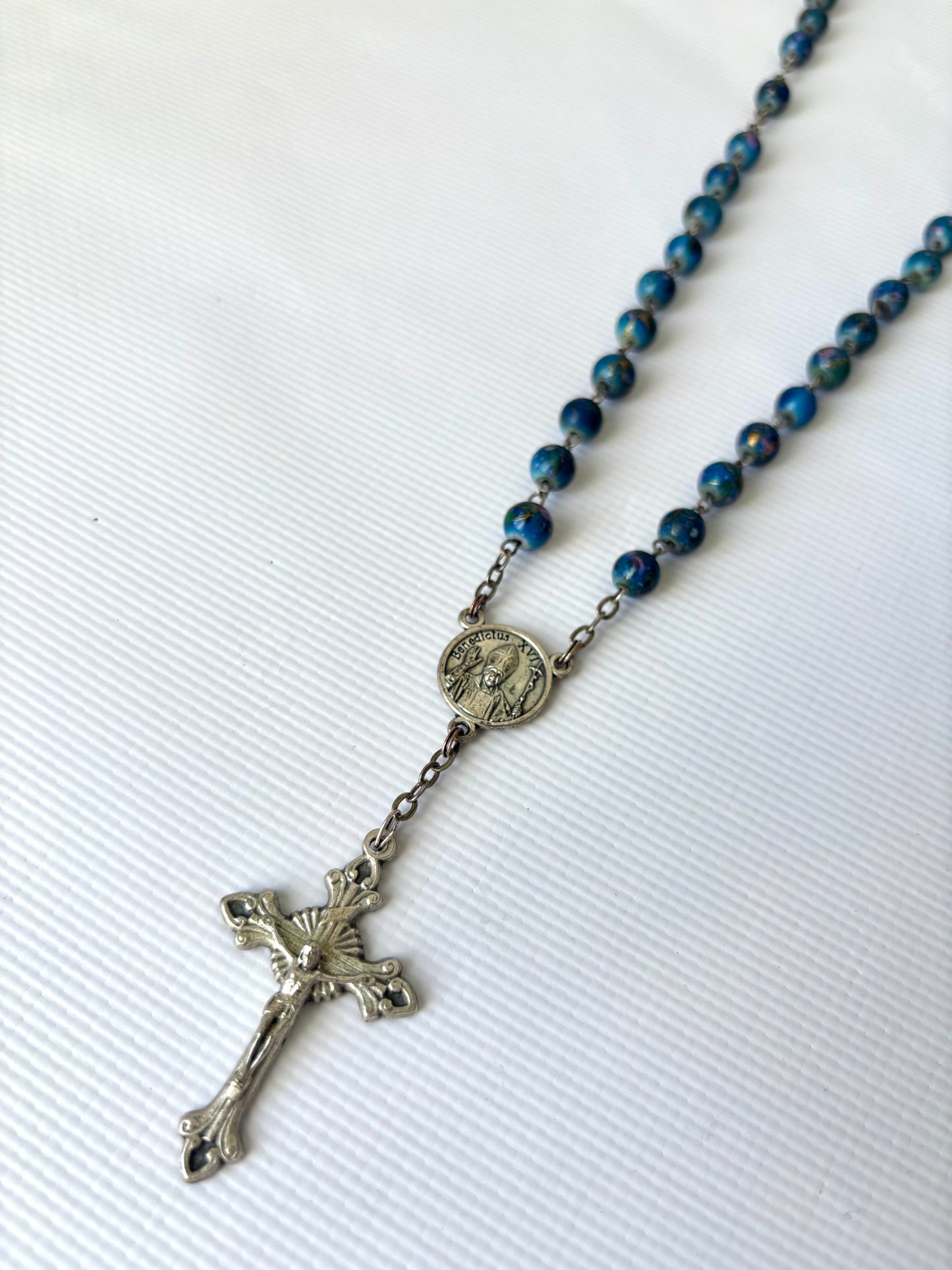 Italian Rosay with blue beads