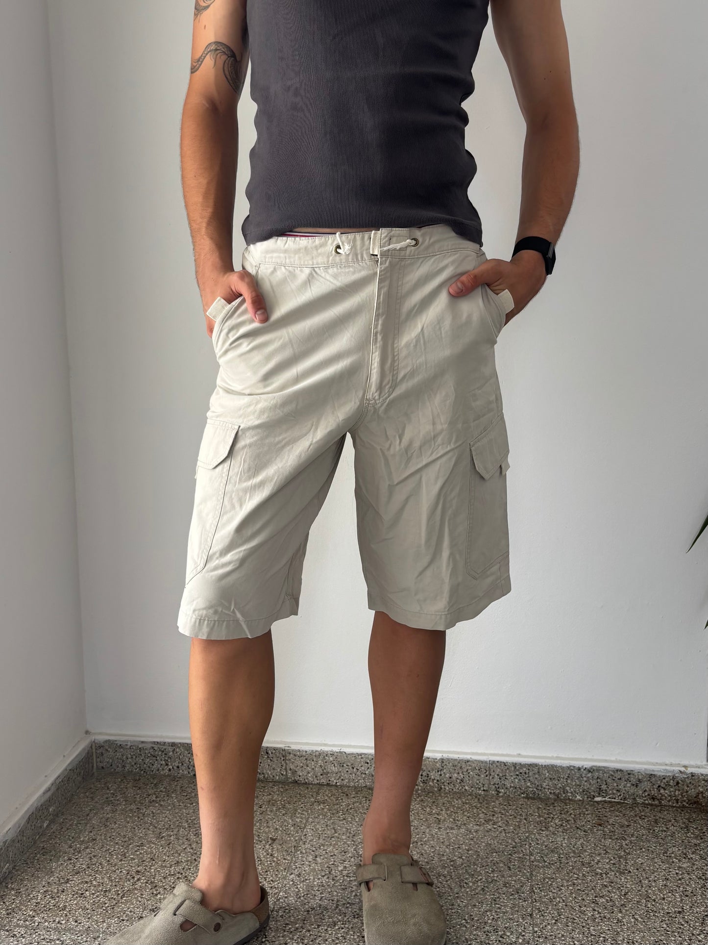 Light beige cargo shorts