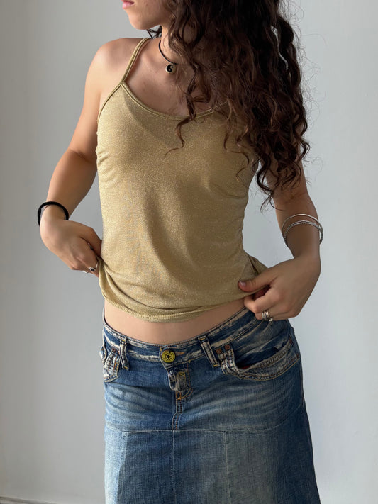 Gold tank top with sparkles