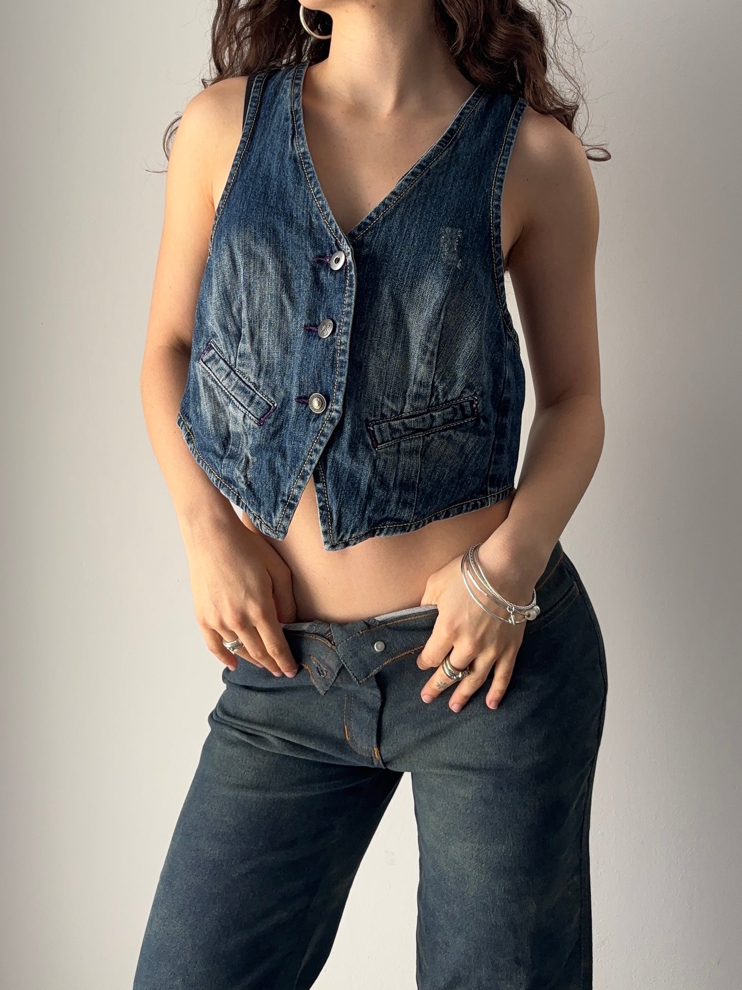 Y2K denim vest top