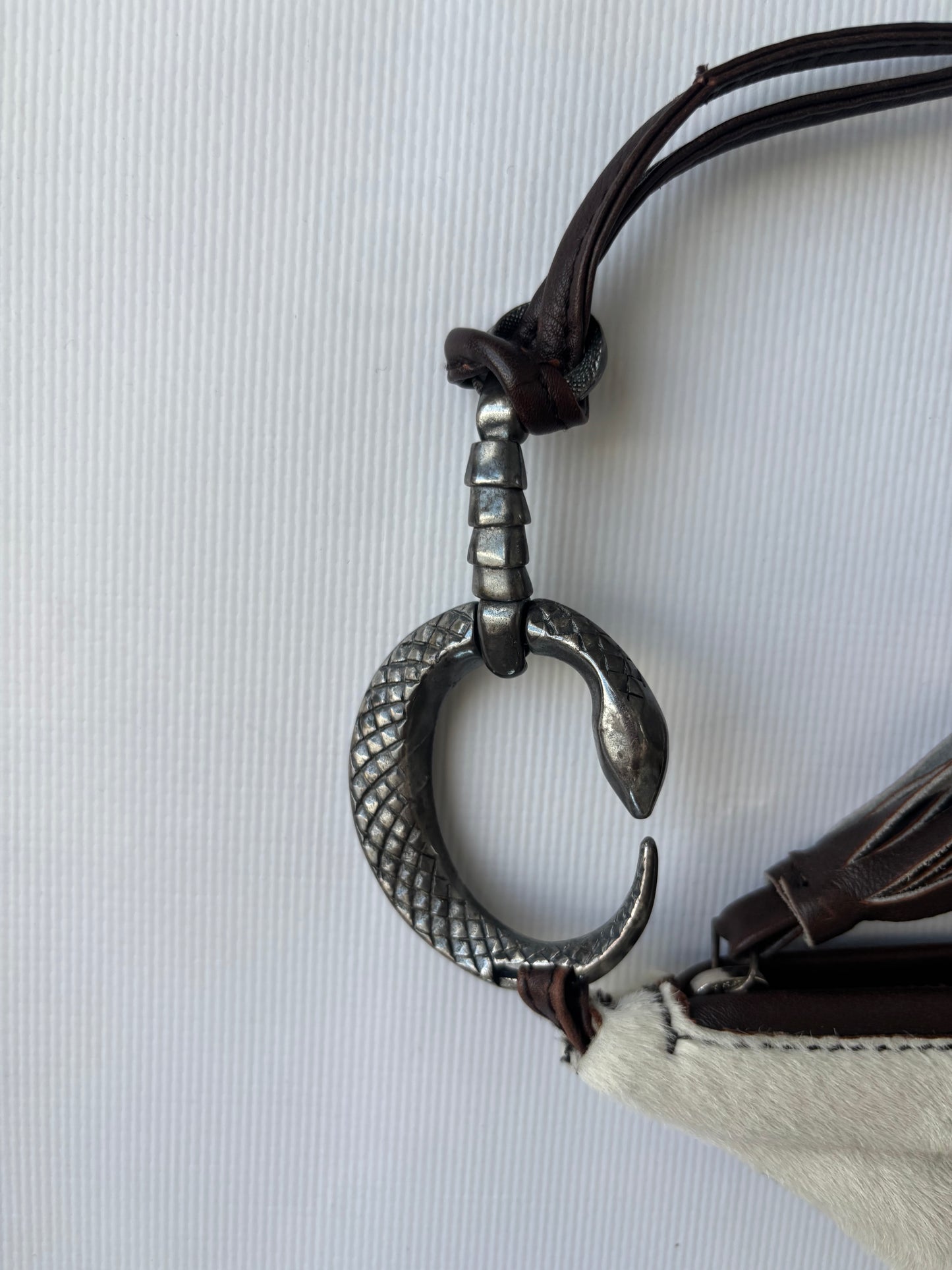 Roberto Cavalli cow print triangle bag