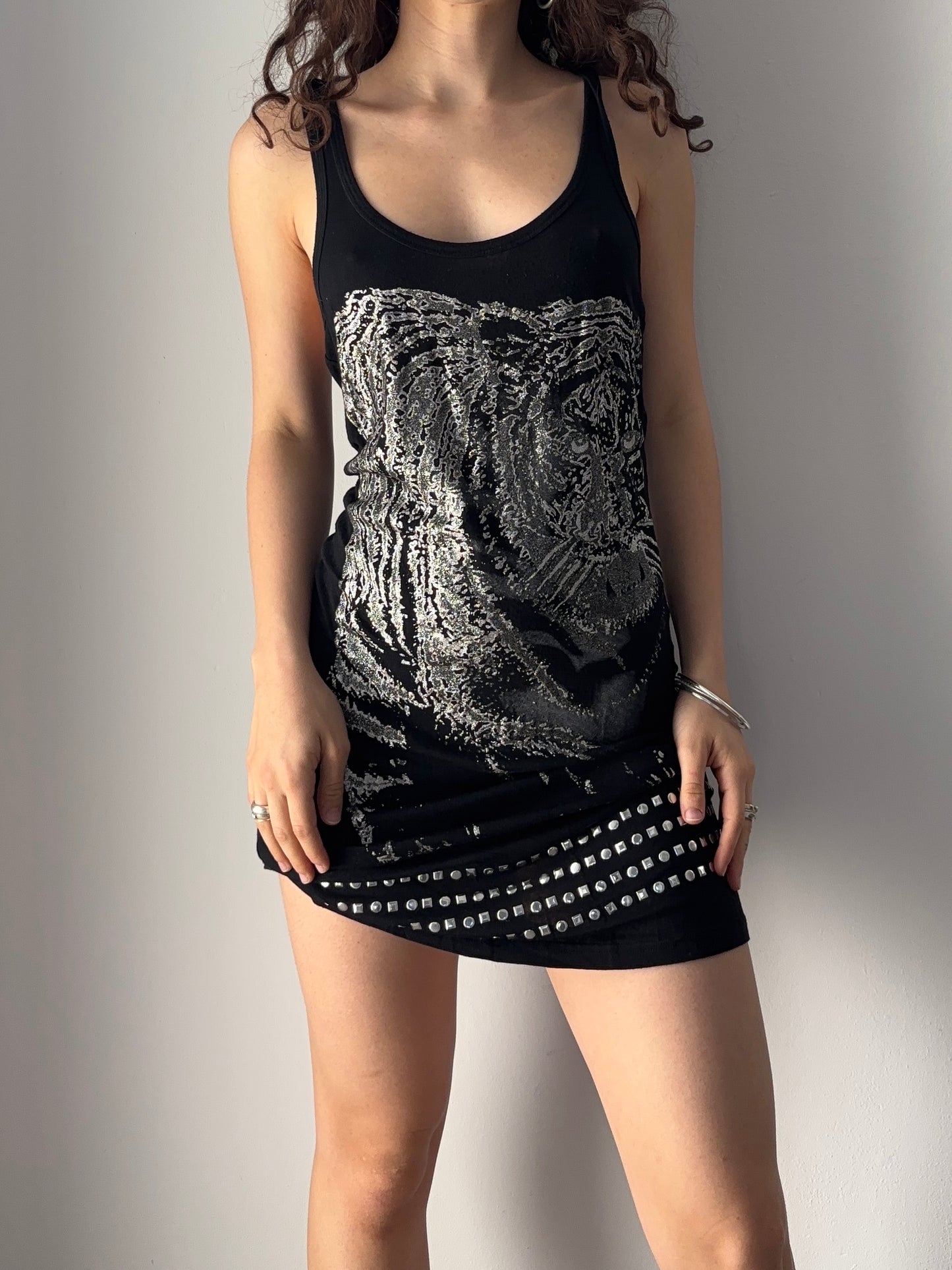 Black Tiger dress with studs