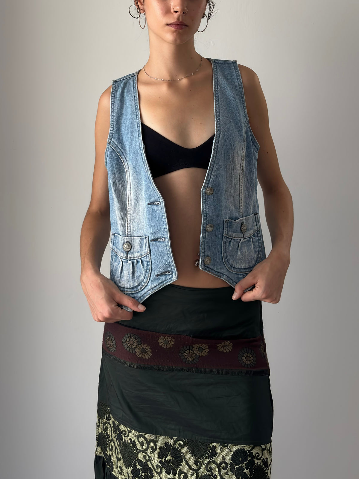 Denim vest top