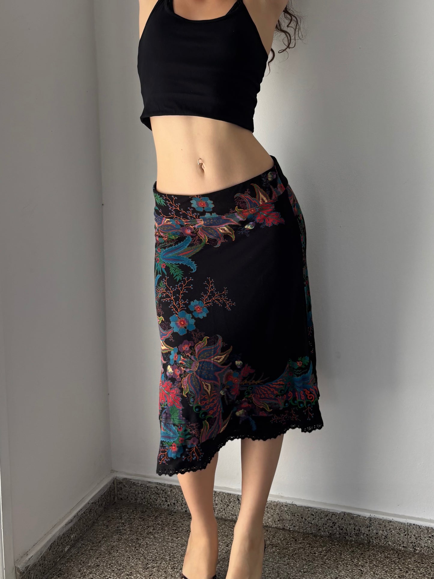 Desigual midi skirt with floral design