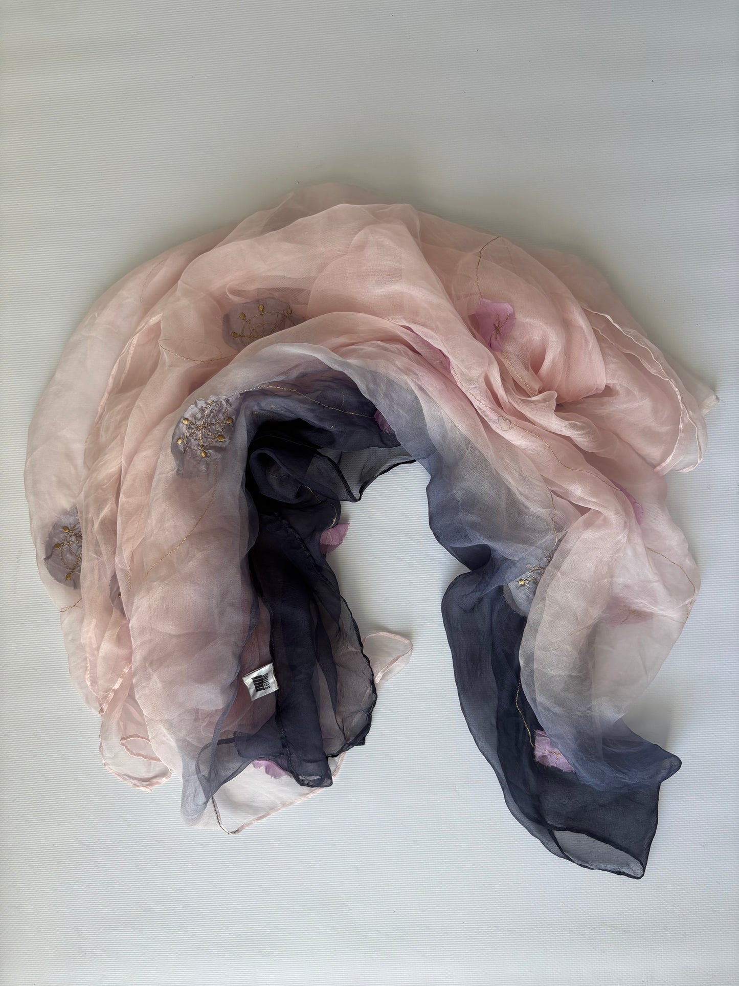 Pink & blue Silk scarf