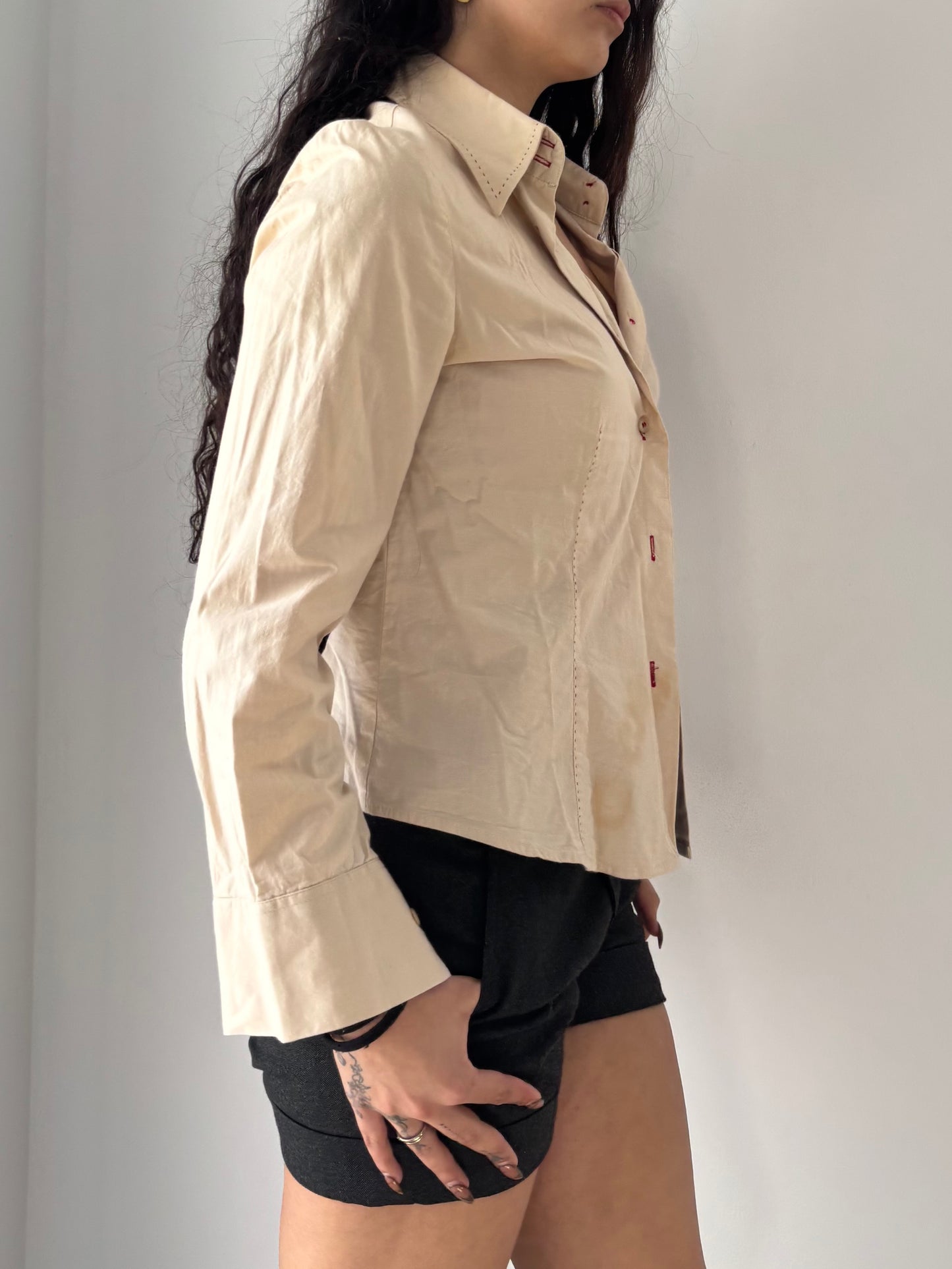 Beige button up shirt