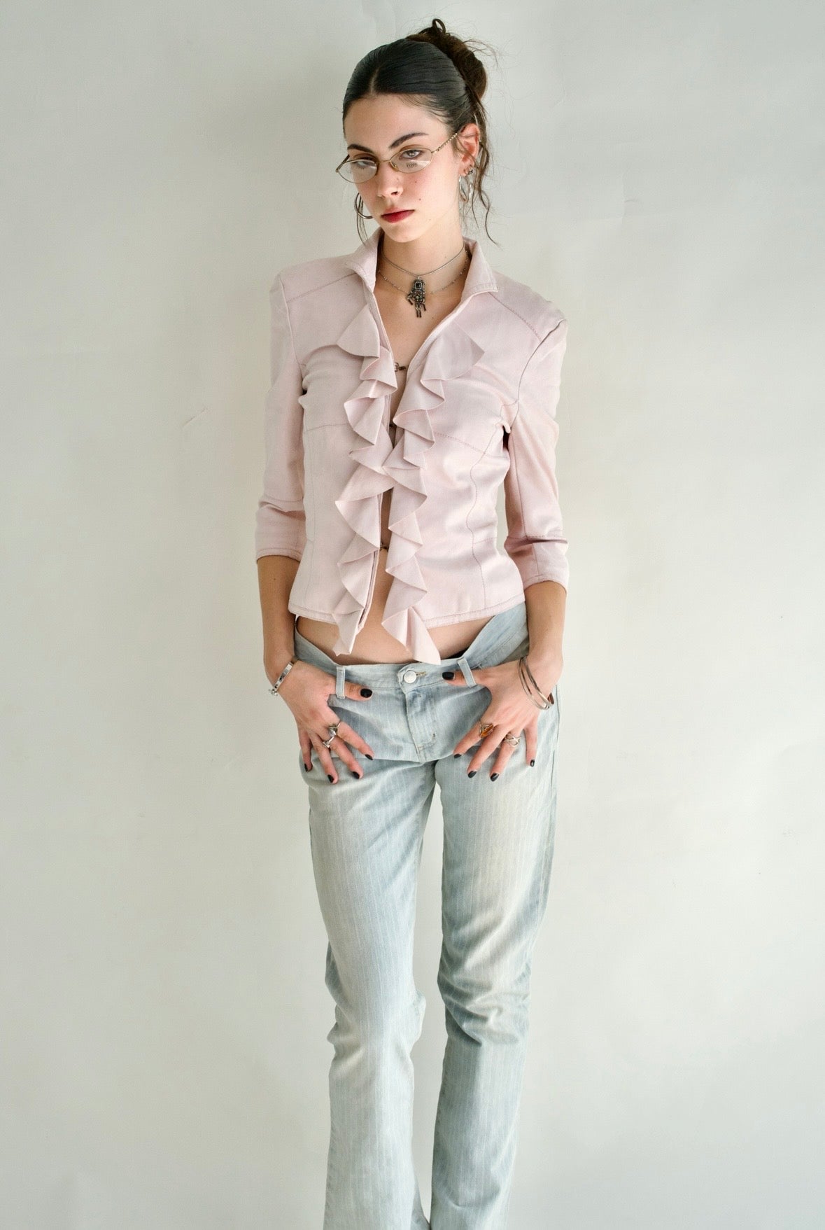 Karen Millen pink suede jacket