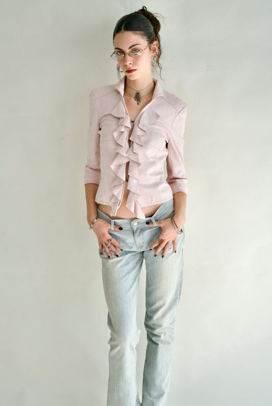 Karen Millen pink suede jacket