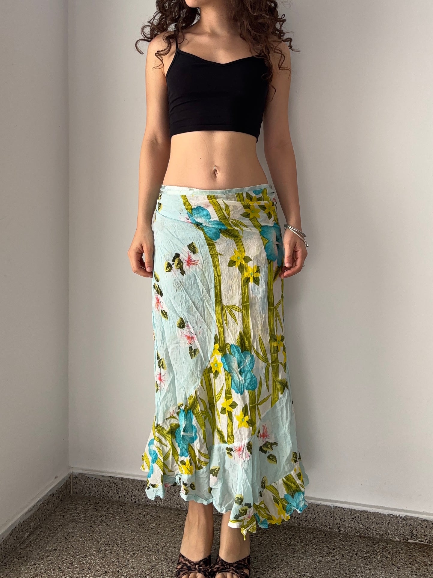 Floral wrap skirt