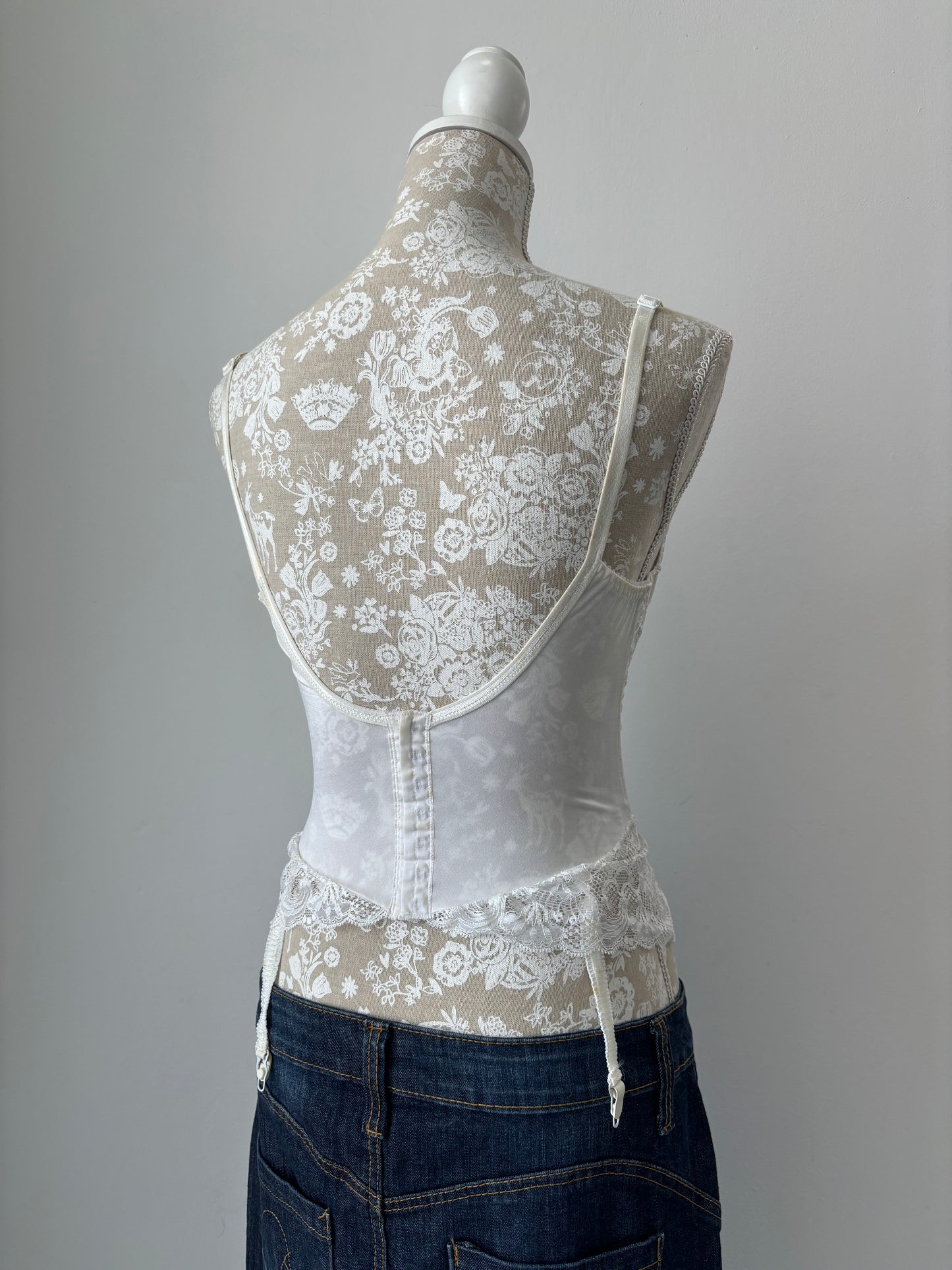 White lace corset top