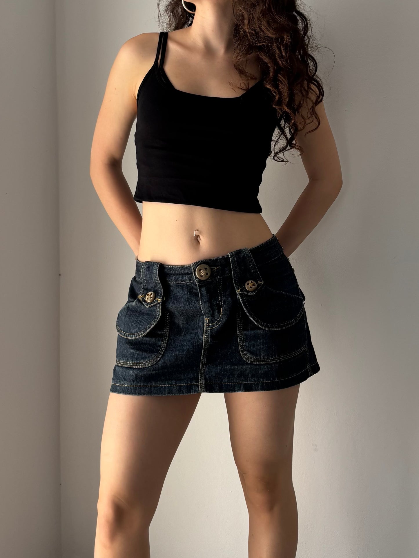 Low waist denim skirt