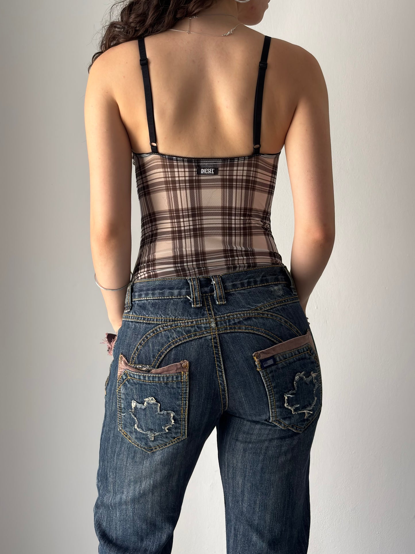 Diesel dead stock checkered bodysuit