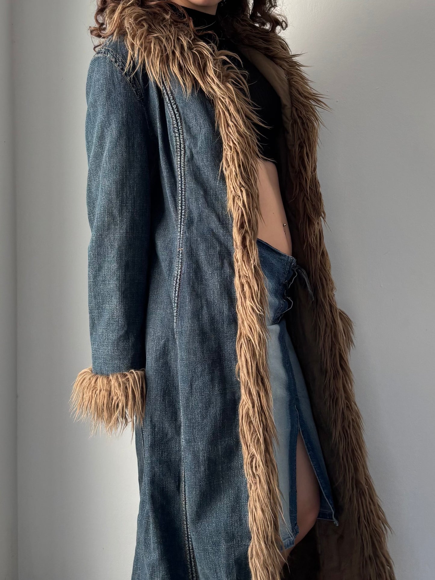 Dorothy Perkins denim afghan coat