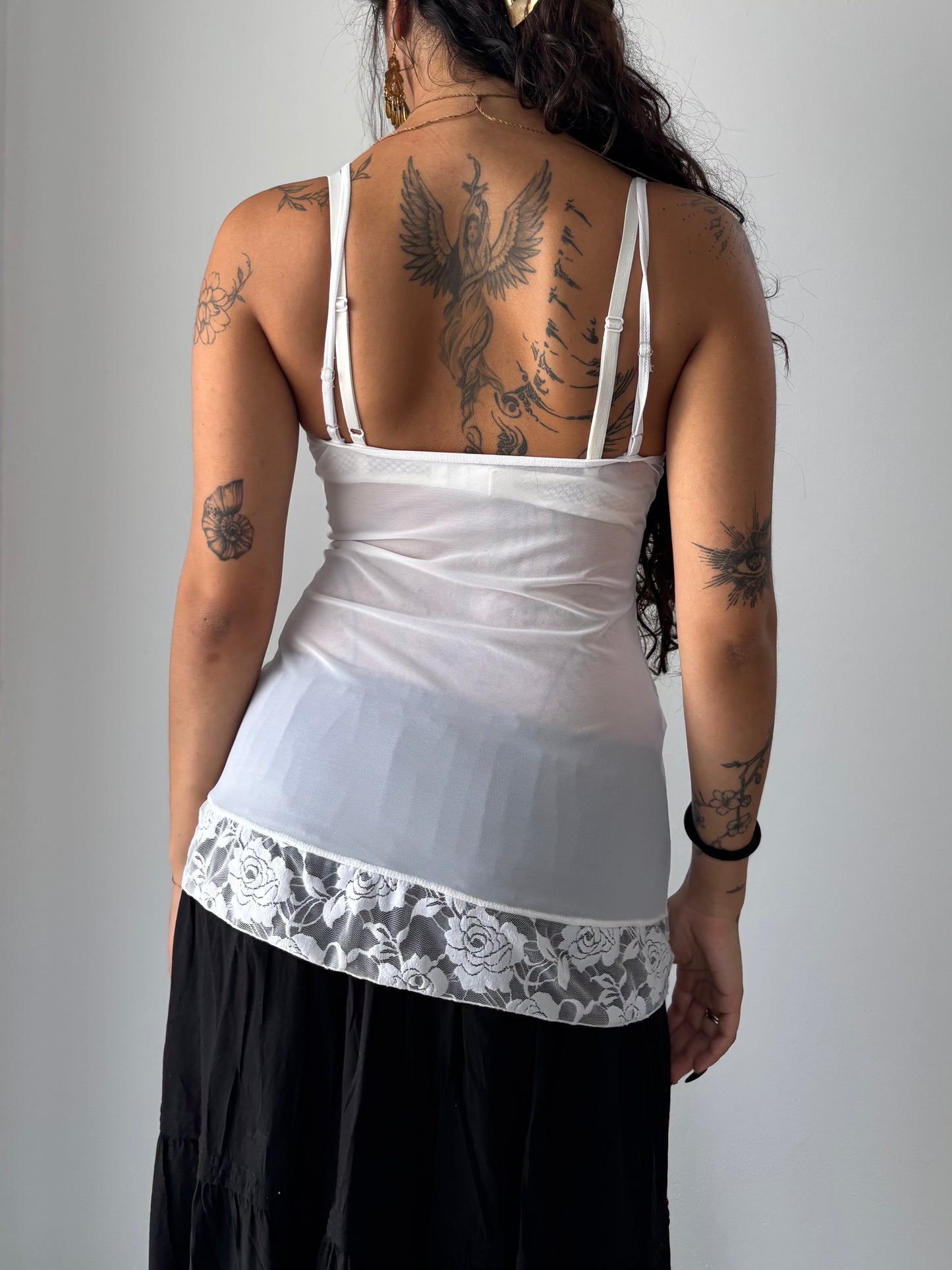 See through lace cami top