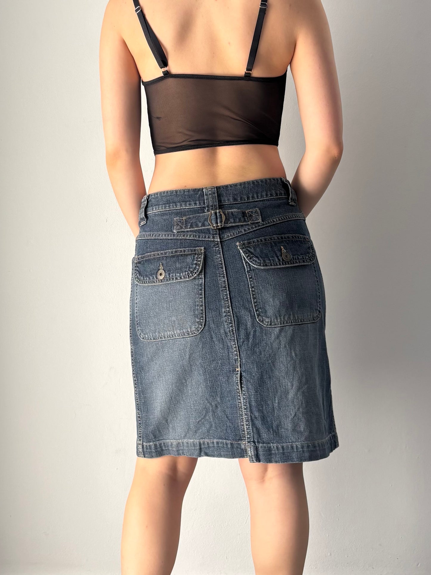 Denim midi skirt