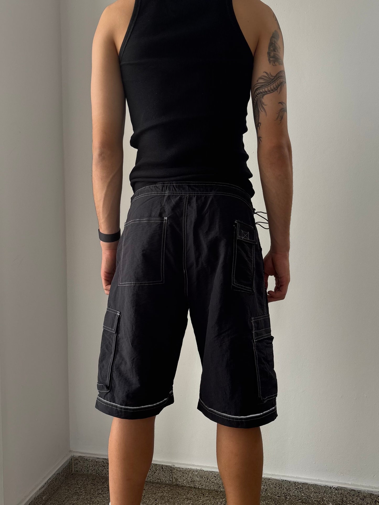 Black cargo shorts