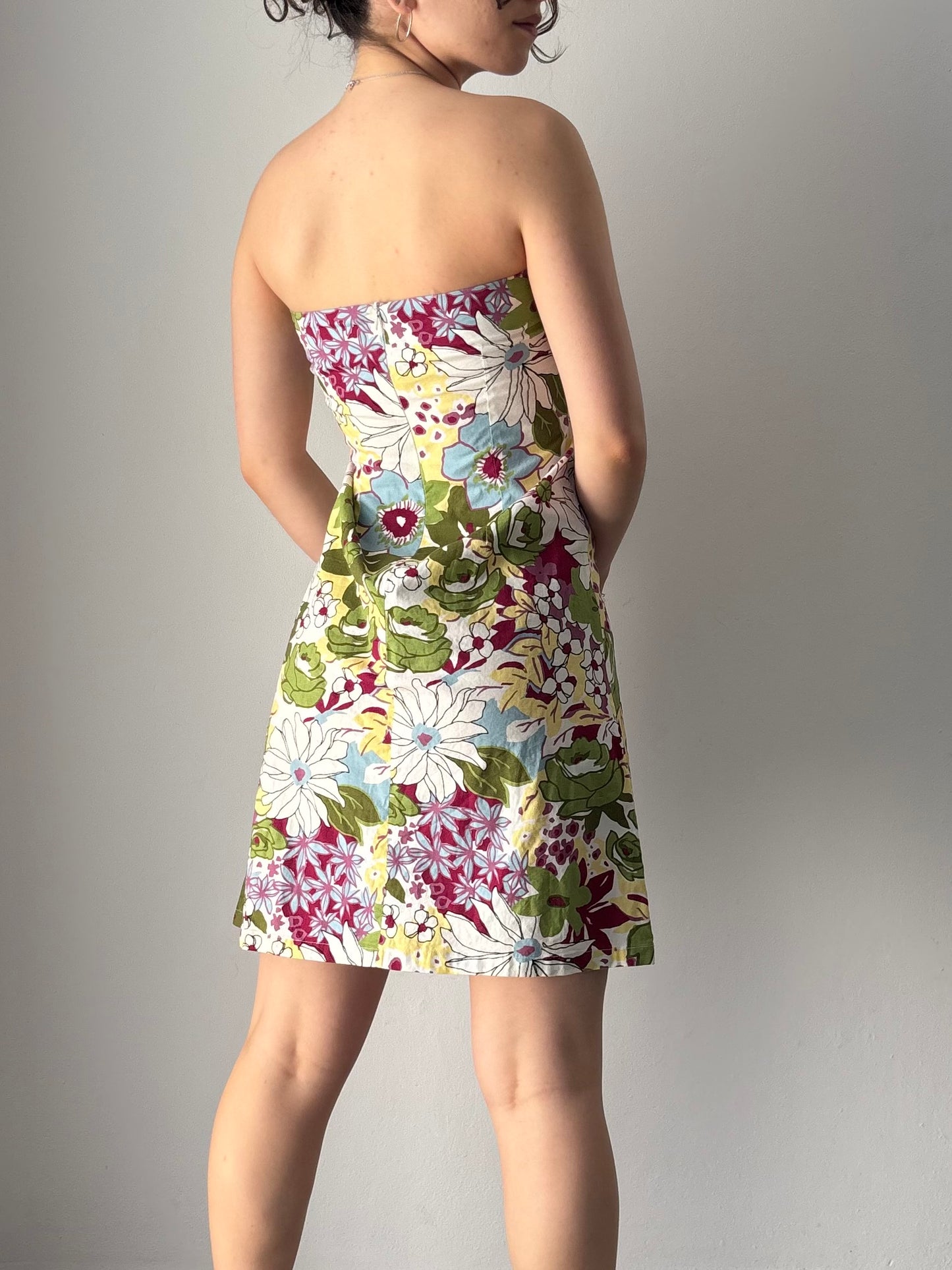 Strapless floral dress