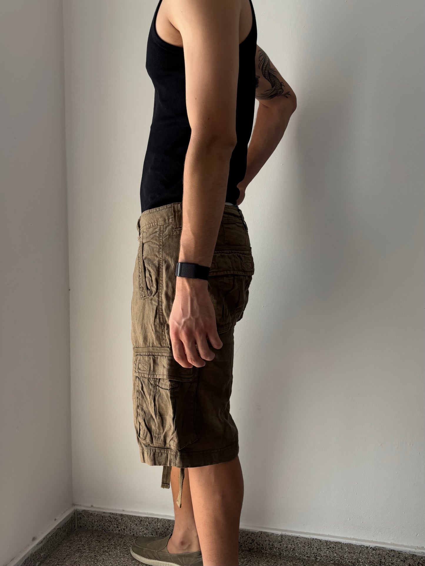 Brown linen shorts